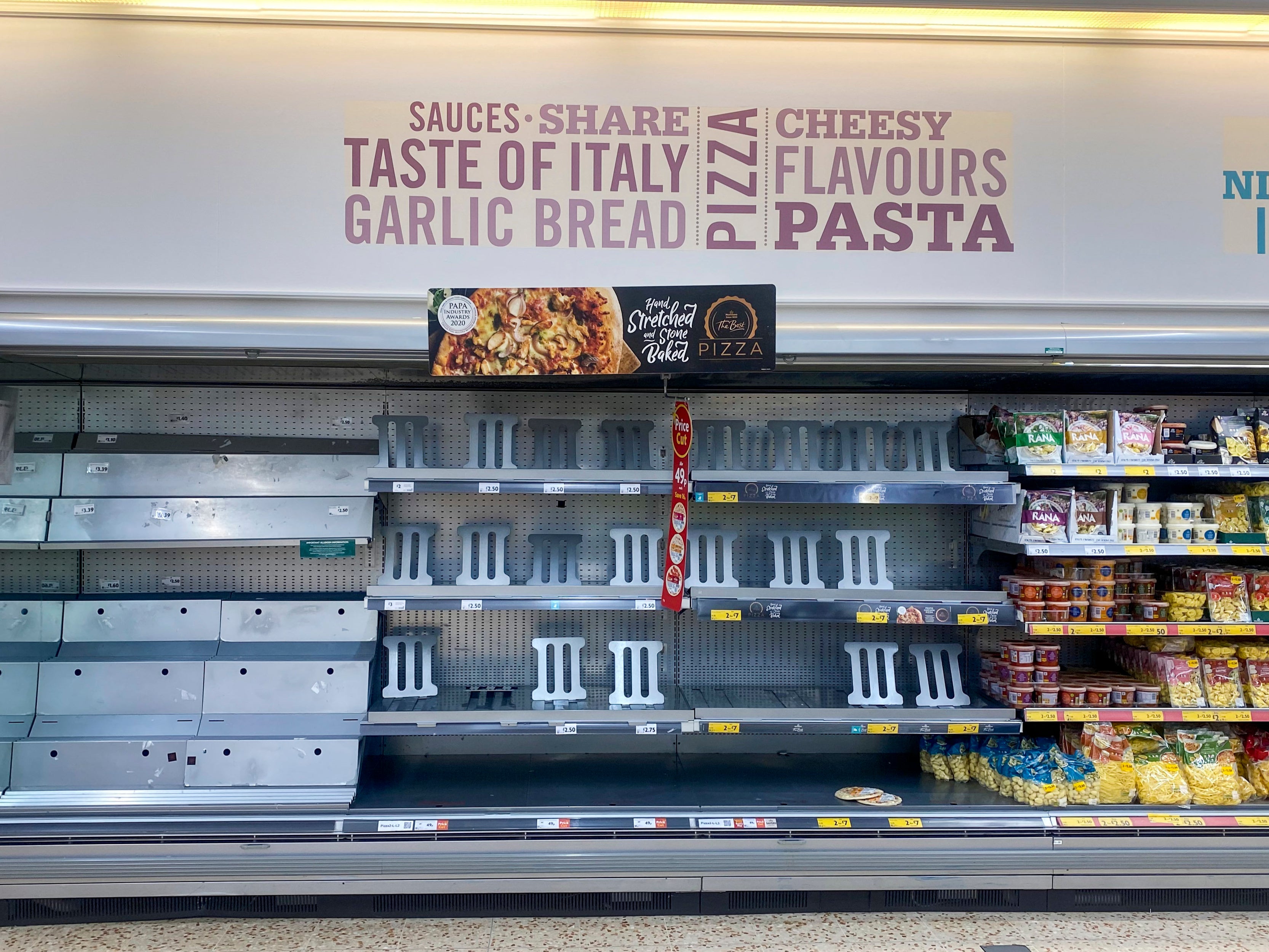 No-show dough: pizza shelves are empty at Morrisons in Granton, Edinburgh
