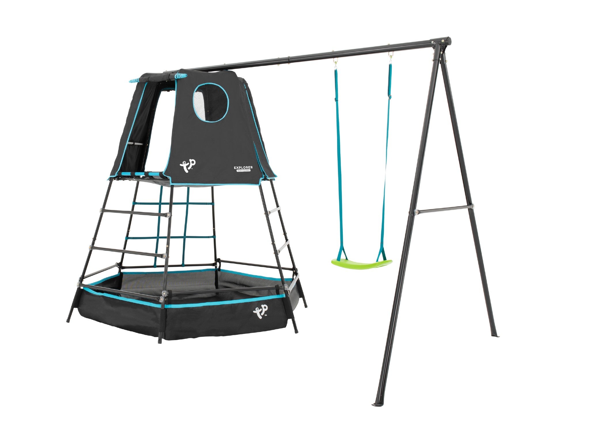 TP explorer metal climbing frame set & swing black edition indybest