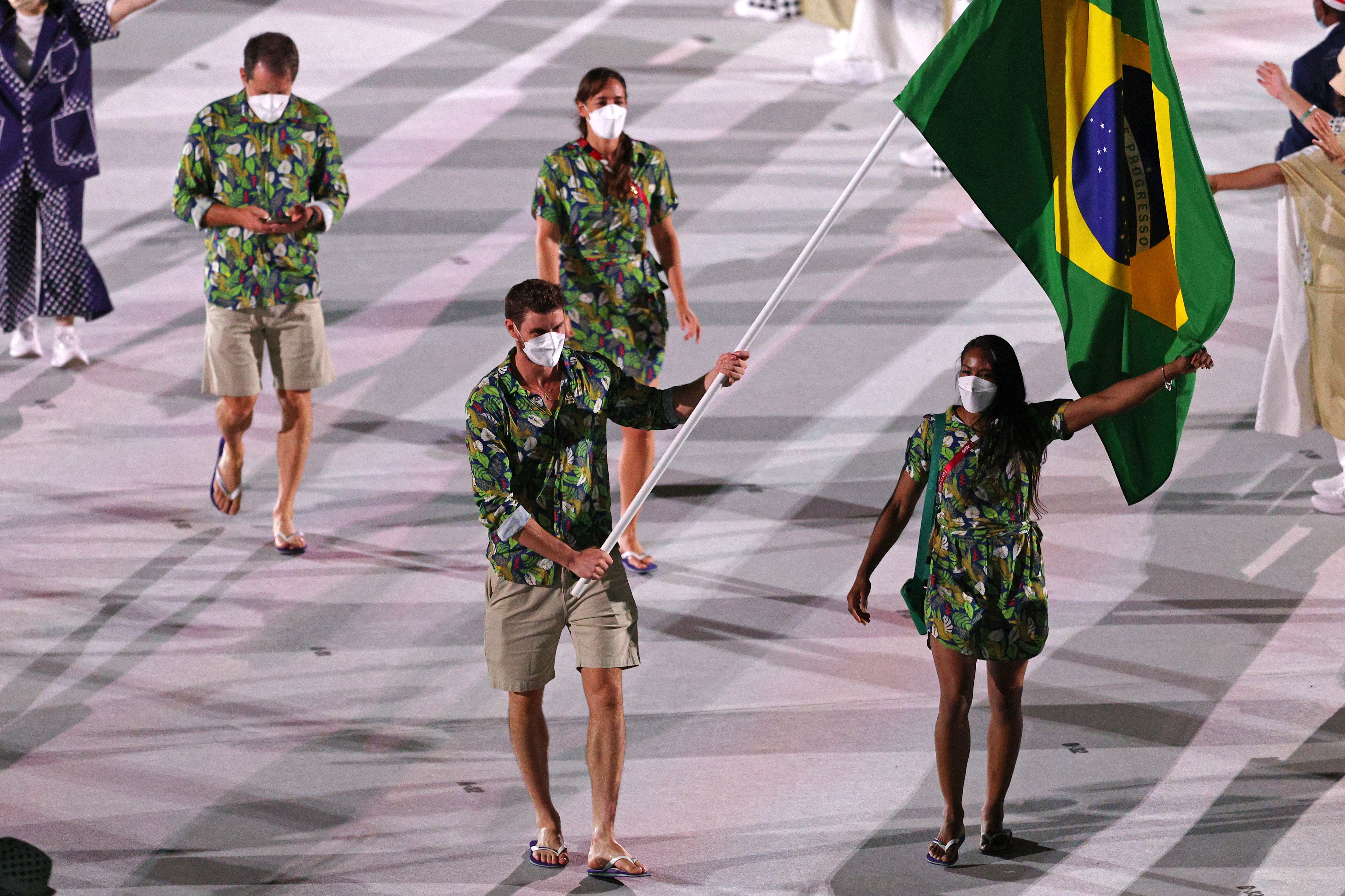 Team Brazil at the opening ceremony