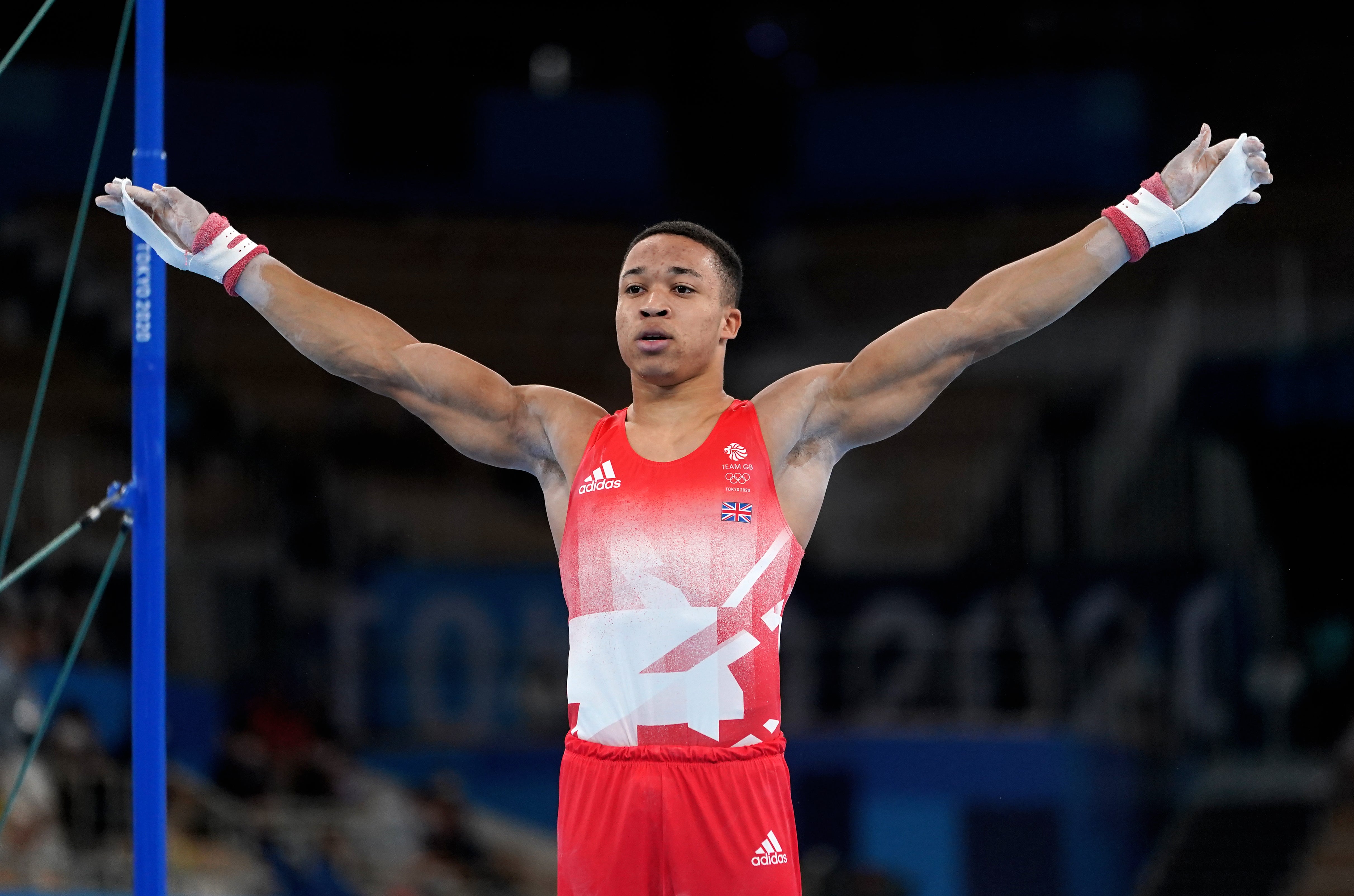 Joe Fraser is in a good position to qualify for the final of the men’s parallel bars (Mike Egerton/PA)