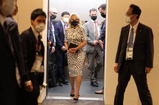 Jill Biden’s Brandon Maxwell outfit wows at Tokyo Olympics Opening Ceremony