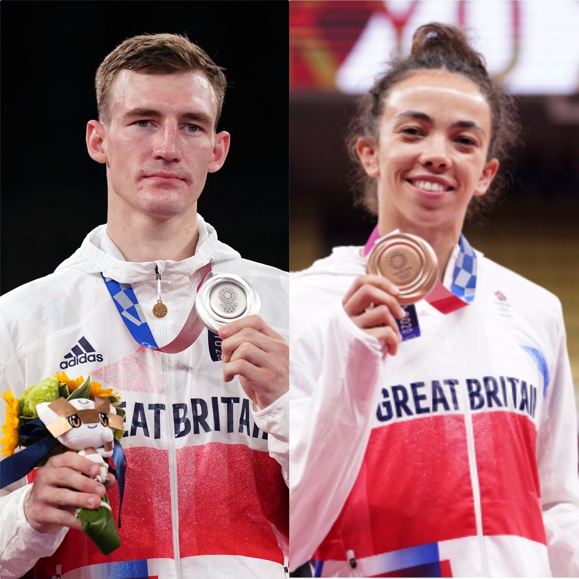 Bradly Sinden and Chelsie Giles on Sunday won Britain’s first medals of Tokyo 2020 (PA)