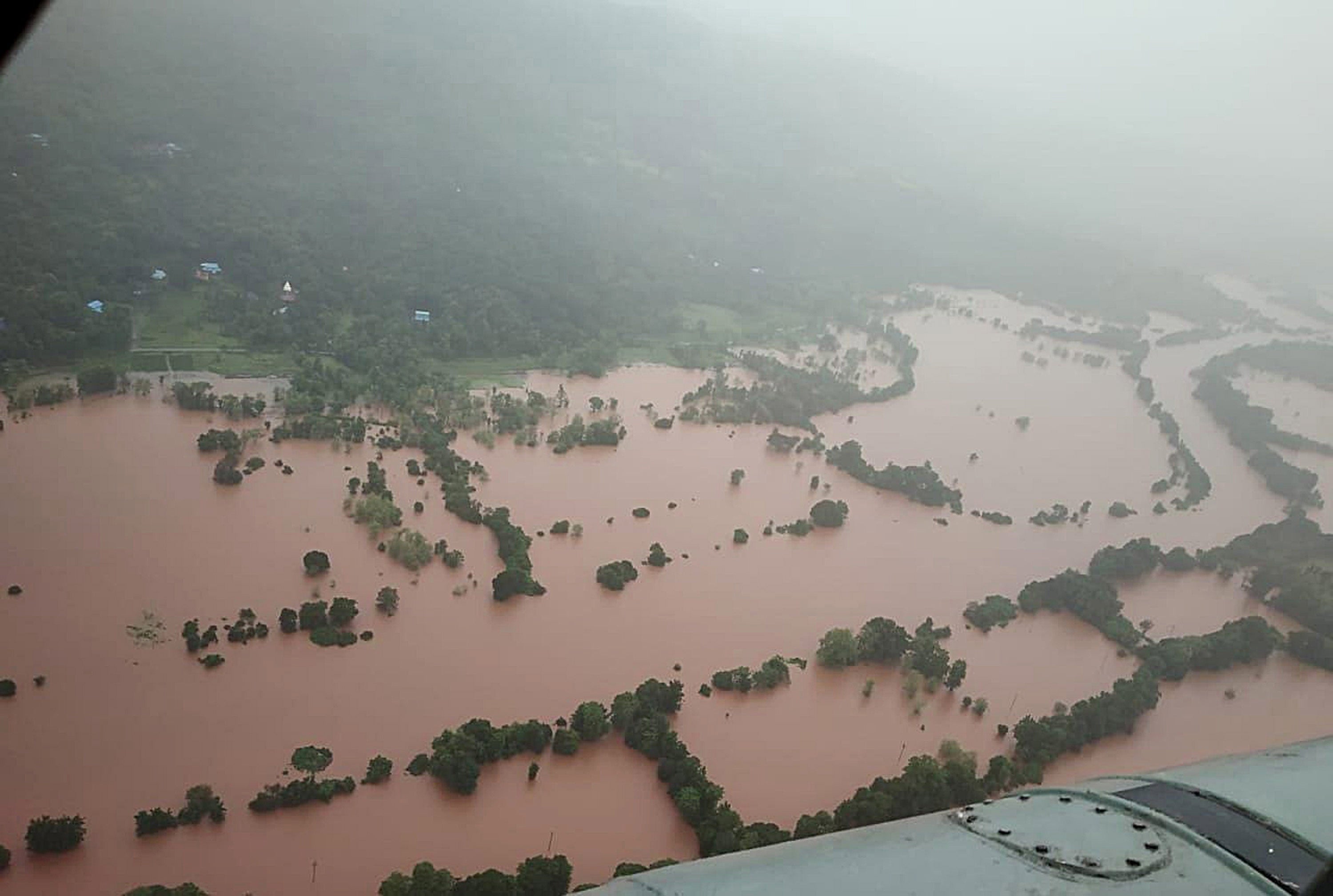 Aerial view of the Ratnagiri district, Maharashtra, India