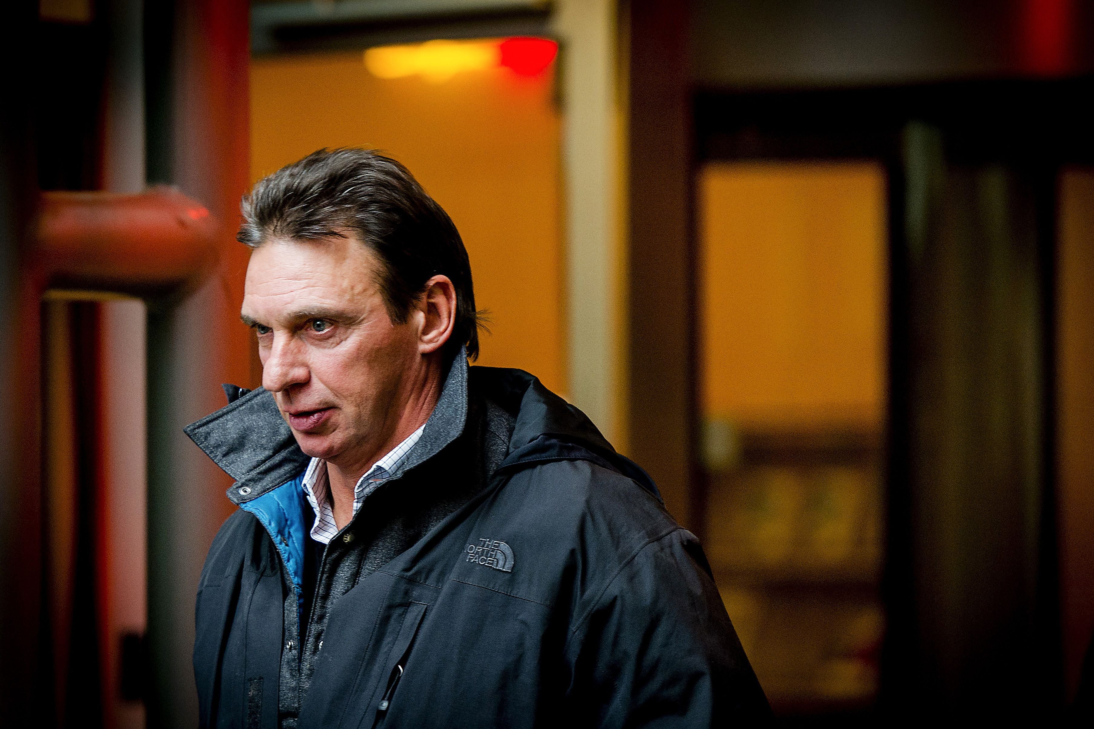 Willem Holleeder arrives at the courthouse of Haarlem, in 2014. He is accused of threatening De Vries