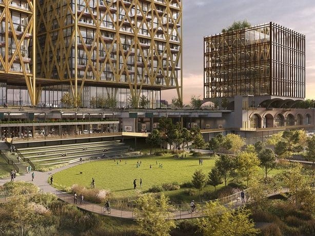 The proposed new park on the old Mayfield Railway depot in Manchester