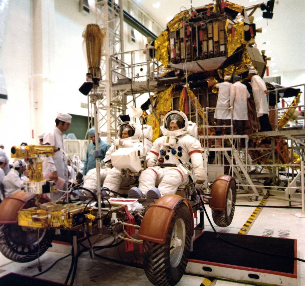 Irwin and Scott during a suited fit check with their LRV