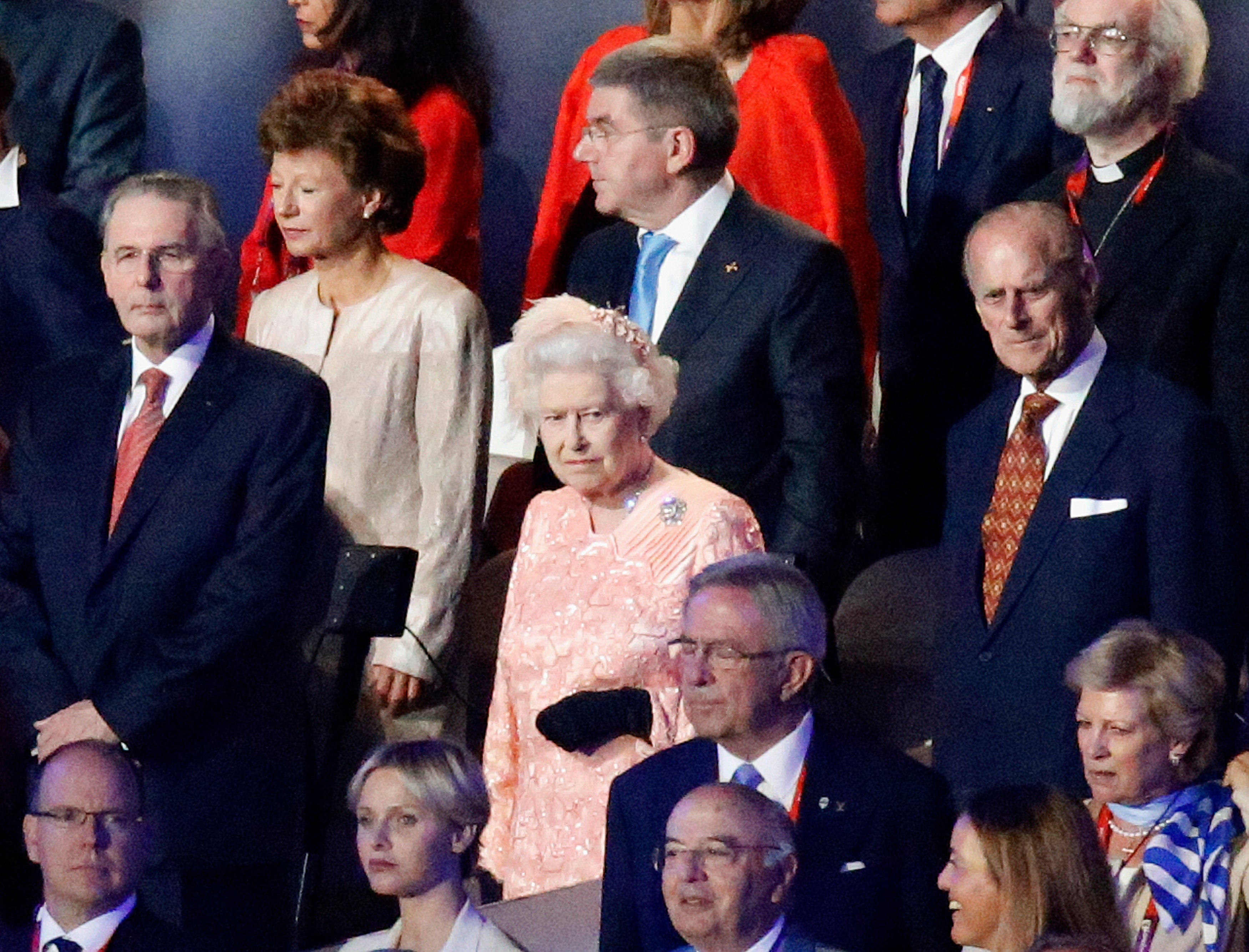 The Queen at the opening ceremony with Prince Philip