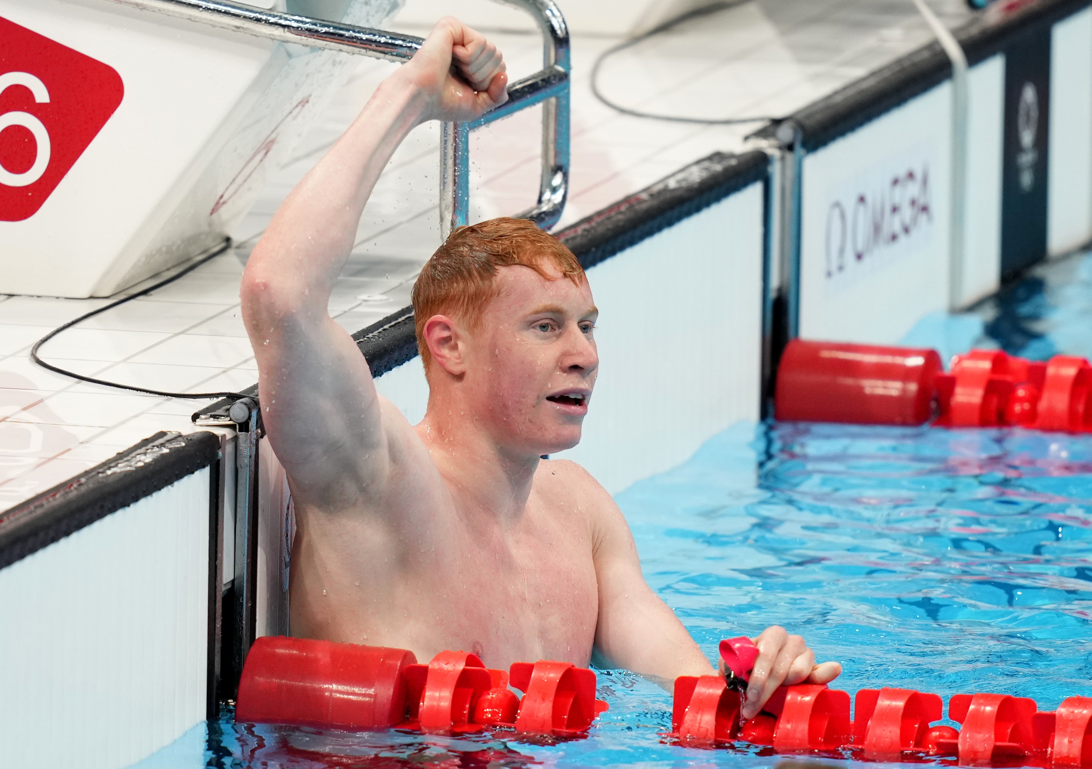 Great Britain’s Tom Dean celebrates winning the Men’s 200m Freestyle at Tokyo Aquatics Centre on the fourth day of the Tokyo 2020 Olympic Games in Japan. Picture date: Tuesday July 27, 2021.