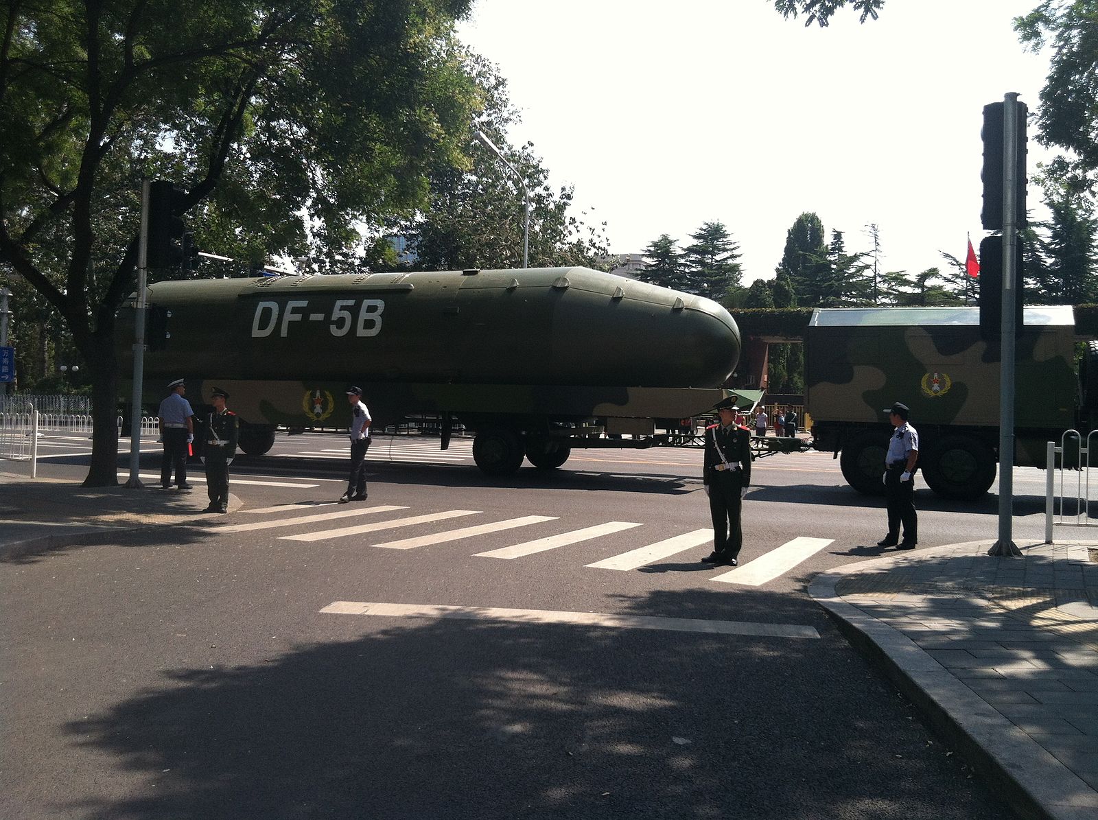 The silos could hold long-range nuclear missiles like this DF-5B, shown at a Beijing military parade in 2015