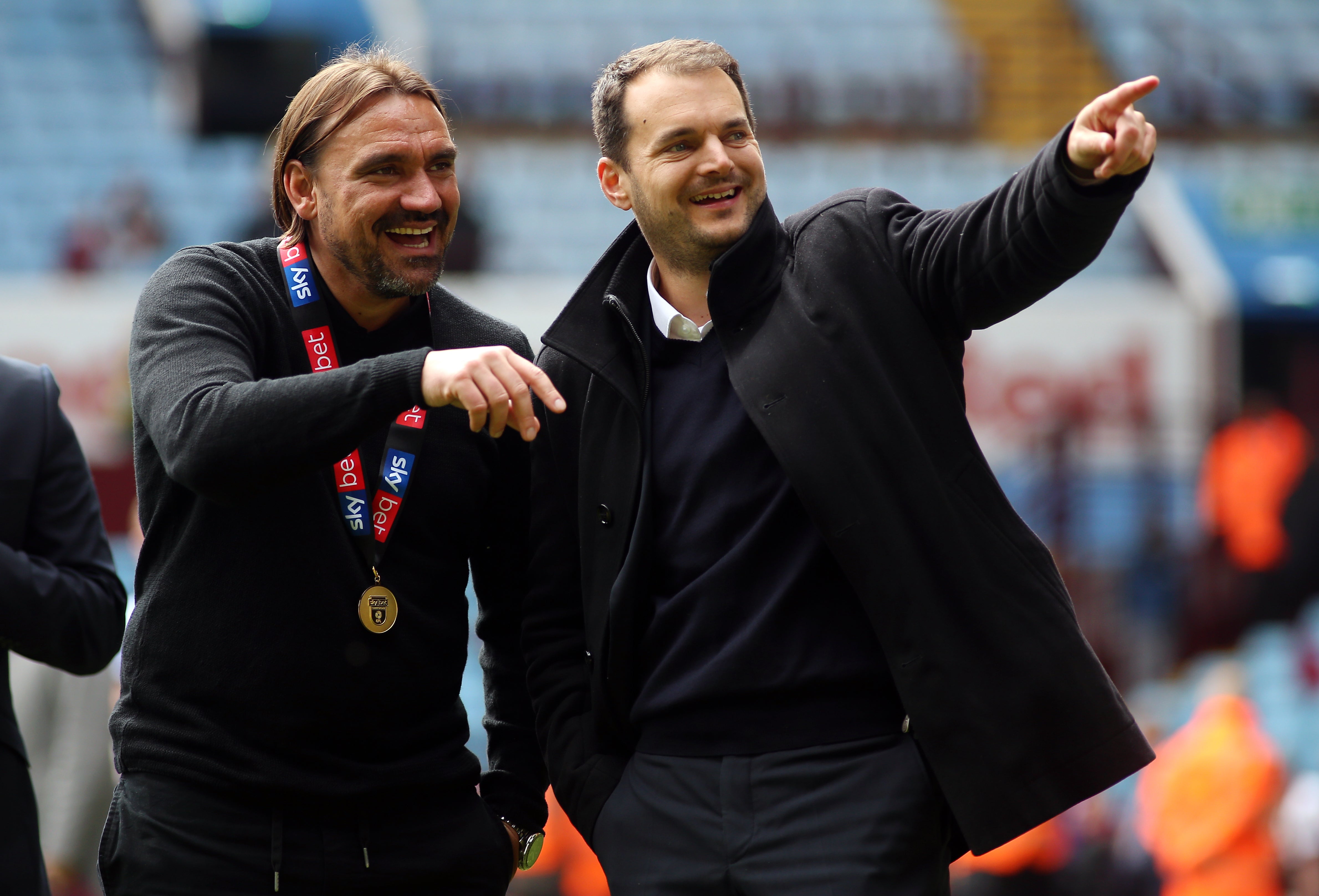 Norwich sporting director Stuart Webber (right) has worked closely with head coach Daniel Farke to get the club back into the Premier League. (Nigel French/PA)