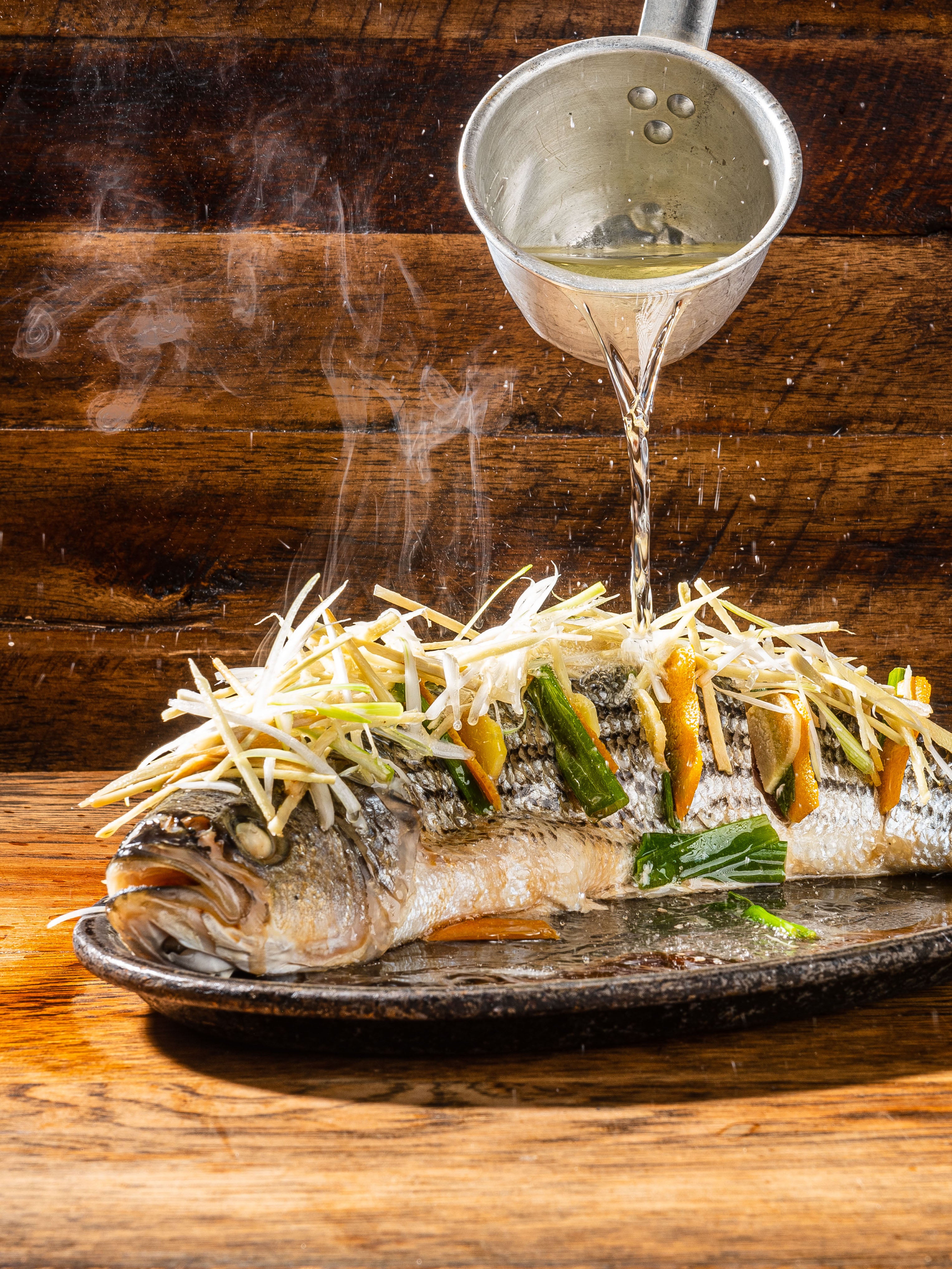 Steaming enhances the flavour of the fish and gives the flesh and succulent texture