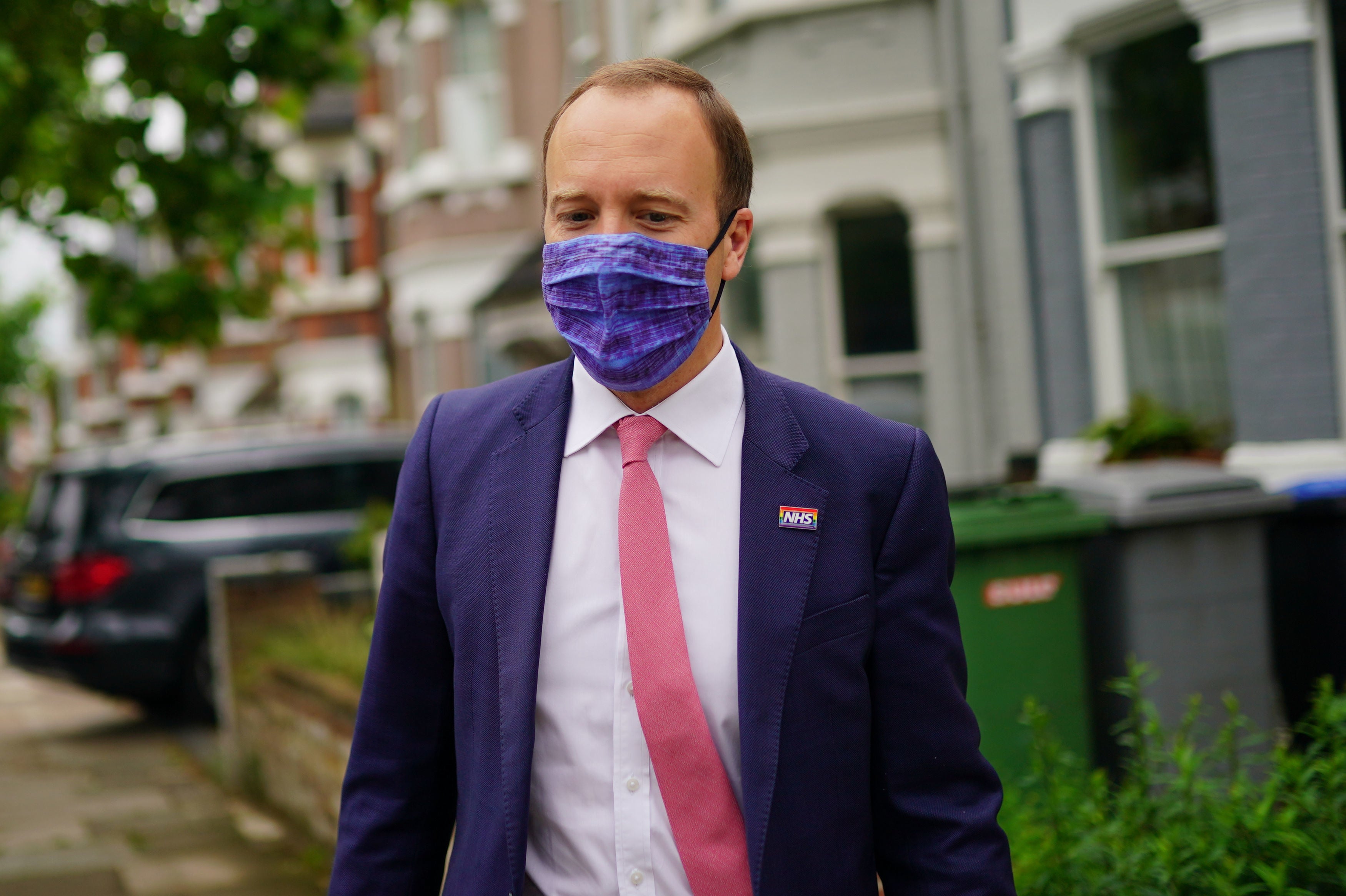 Former Health Secretary Matt Hancock outside his home in north-west London