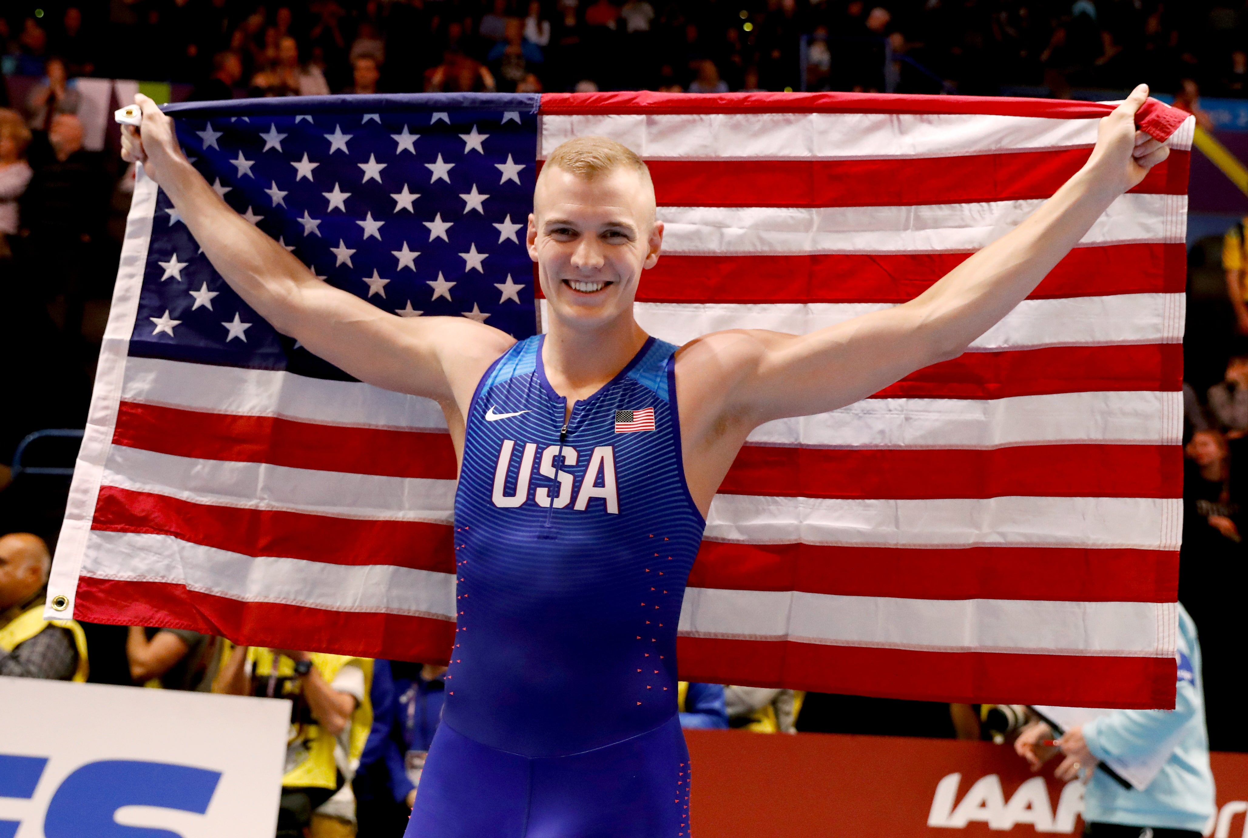 US pole vaulter Sam Kendricks has tested positive for coronavirus (Martin Rickett/PA)