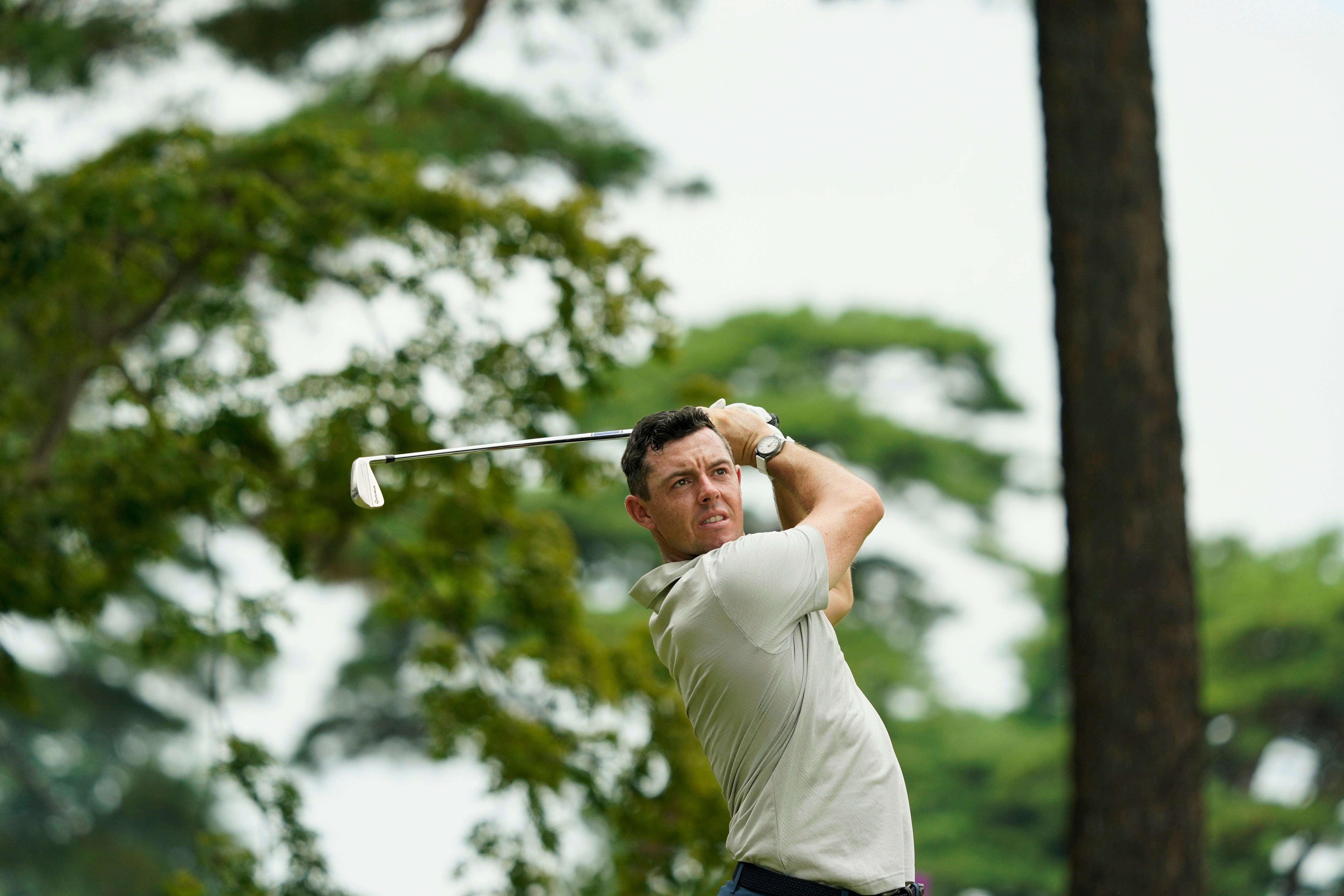 Rory McIlroy in action on the 7th hole