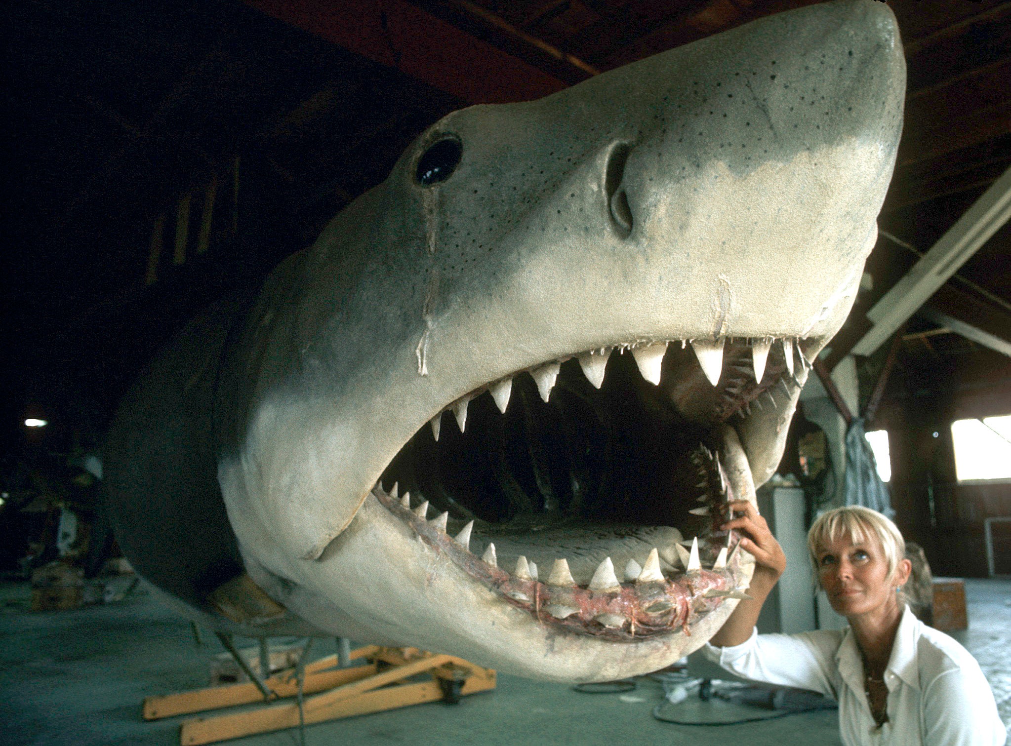 On the set of ‘Jaws’ in 1974