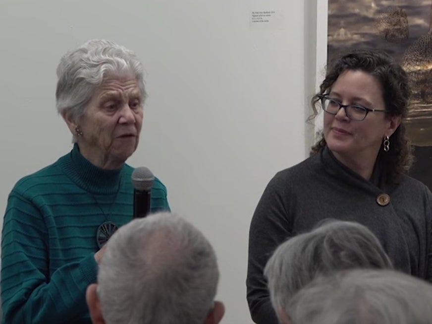 Nancy Finkel appearing at a gallery talk in 2019