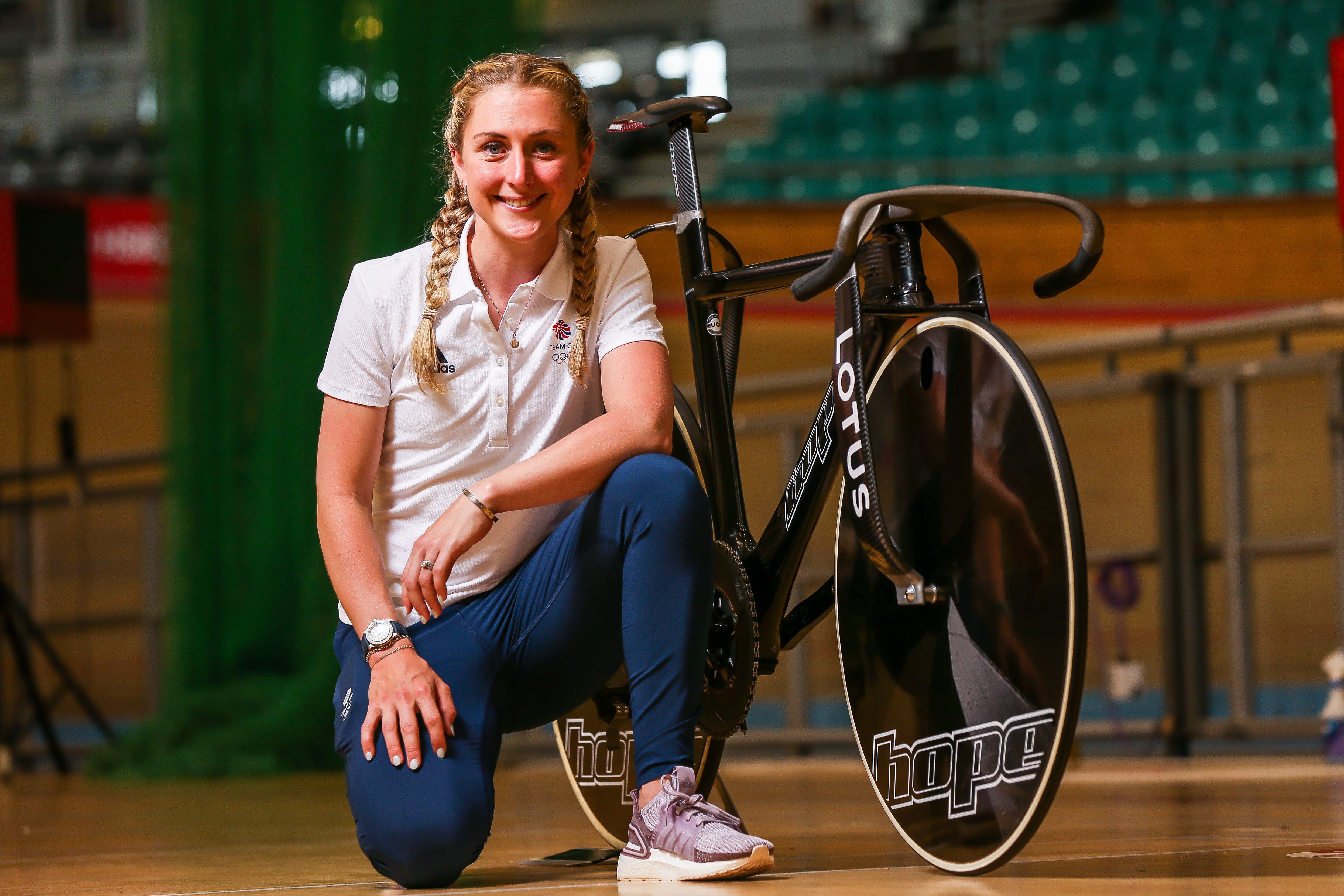 Laura Kenny of Great Britain is looking to win a medal after giving birth to her son Albert in 2017