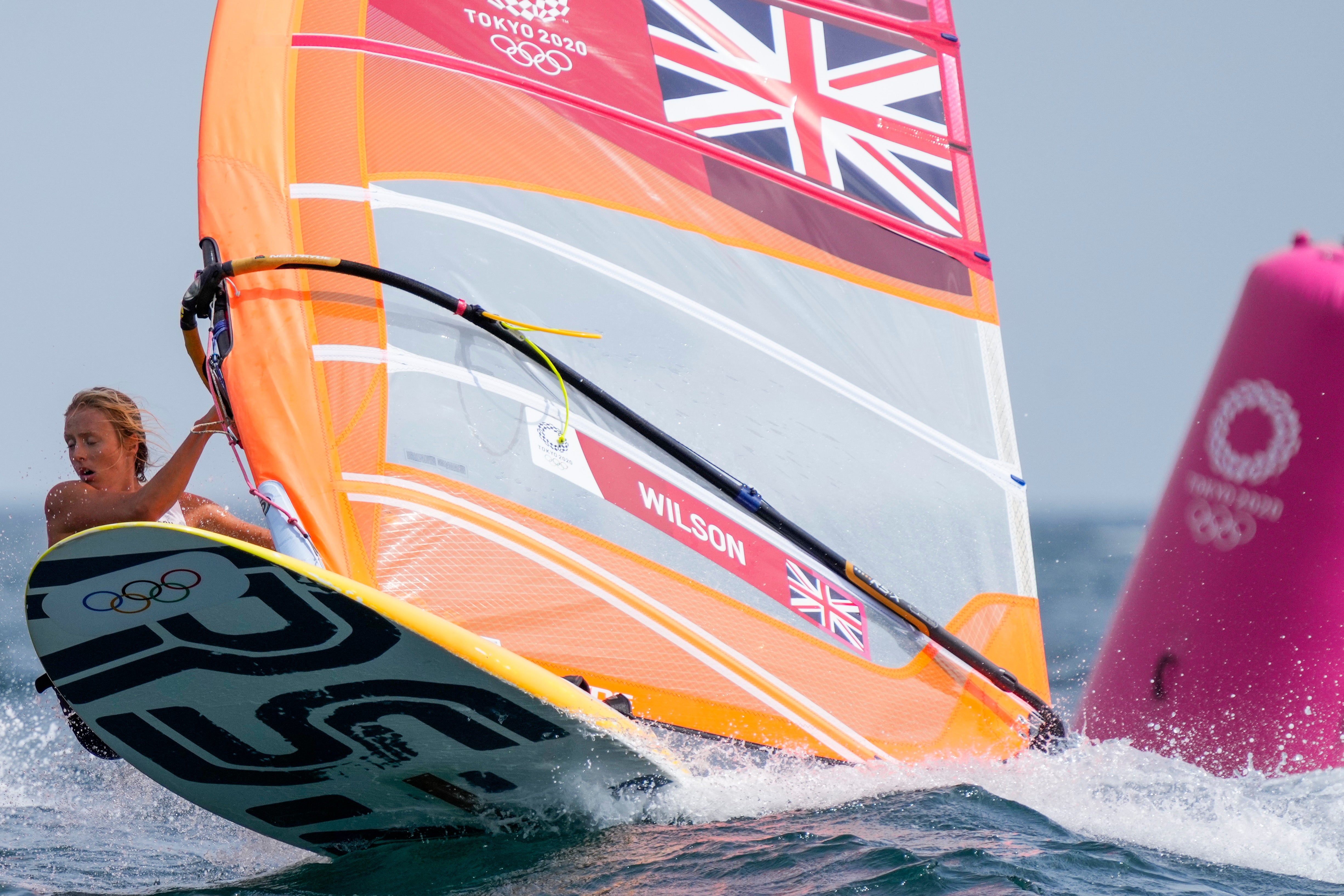 Emma Wilson secured windsurfing bronze in Enoshima (Bernat Armangue/AP)