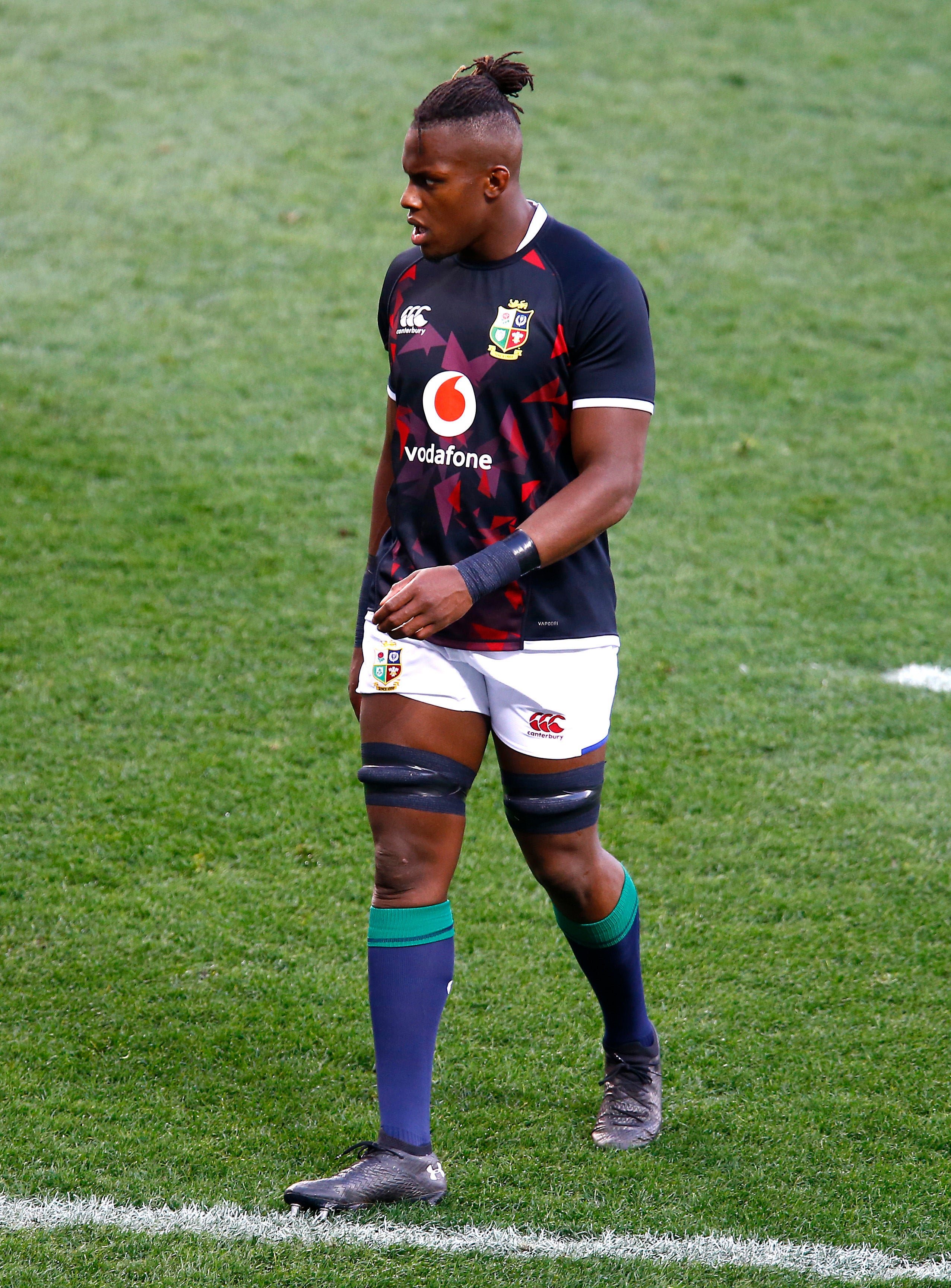 British and Irish Lions' Maro Itoje warming up