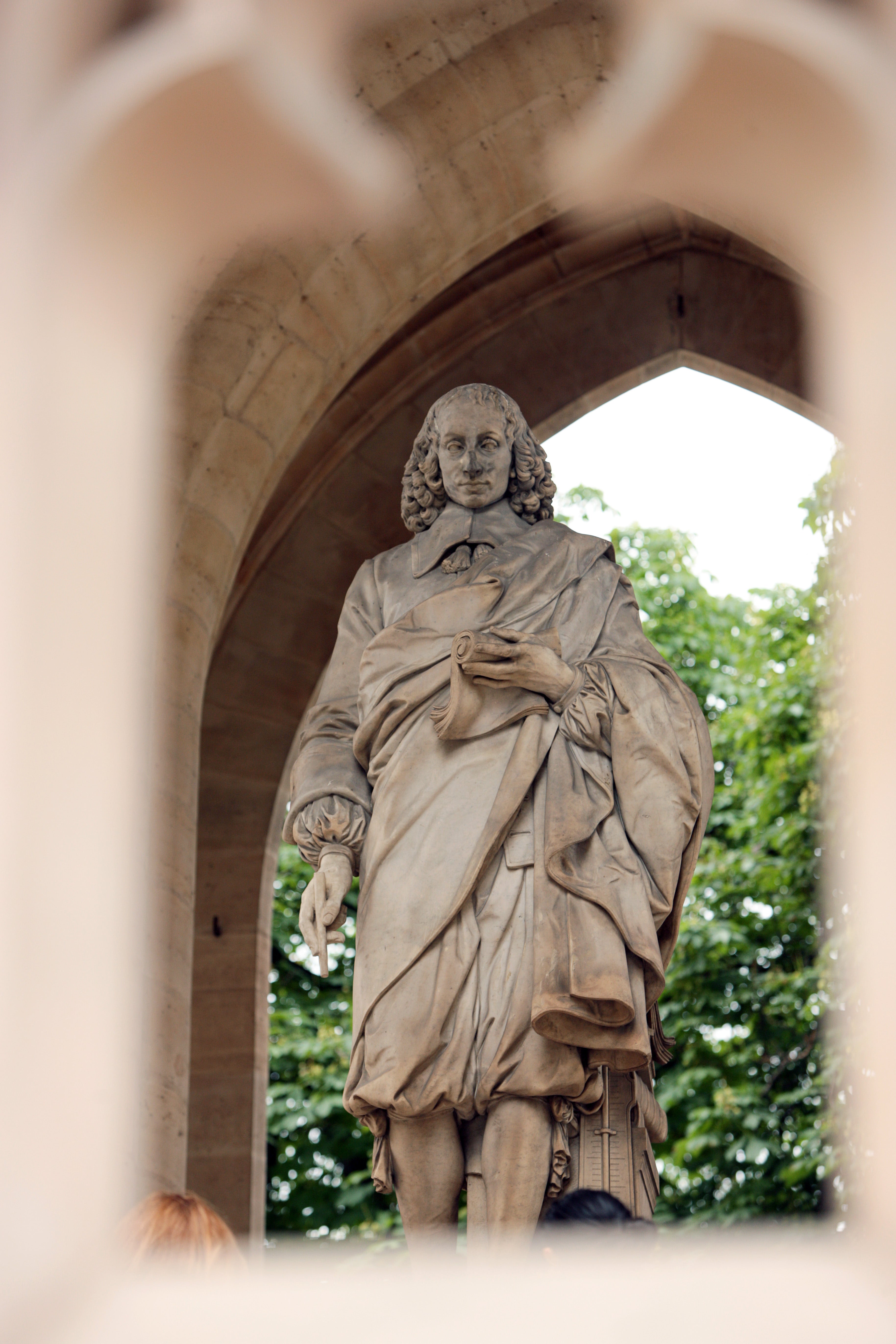 Pascal’s statue under the Saint-Jacques tower in Paris