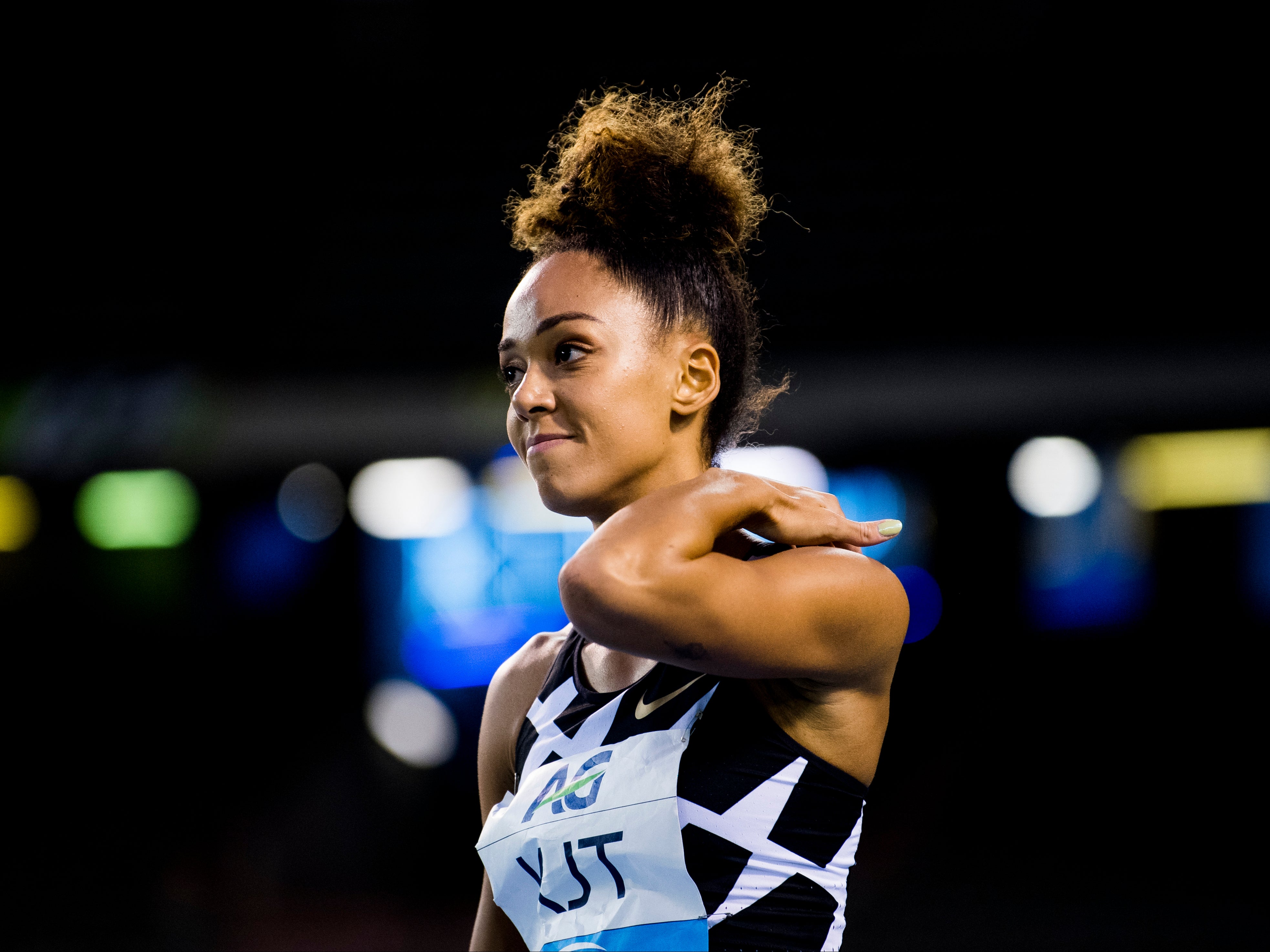 Katarina Johnson-Thompson pictured during the women’s high jump competition in Brussels