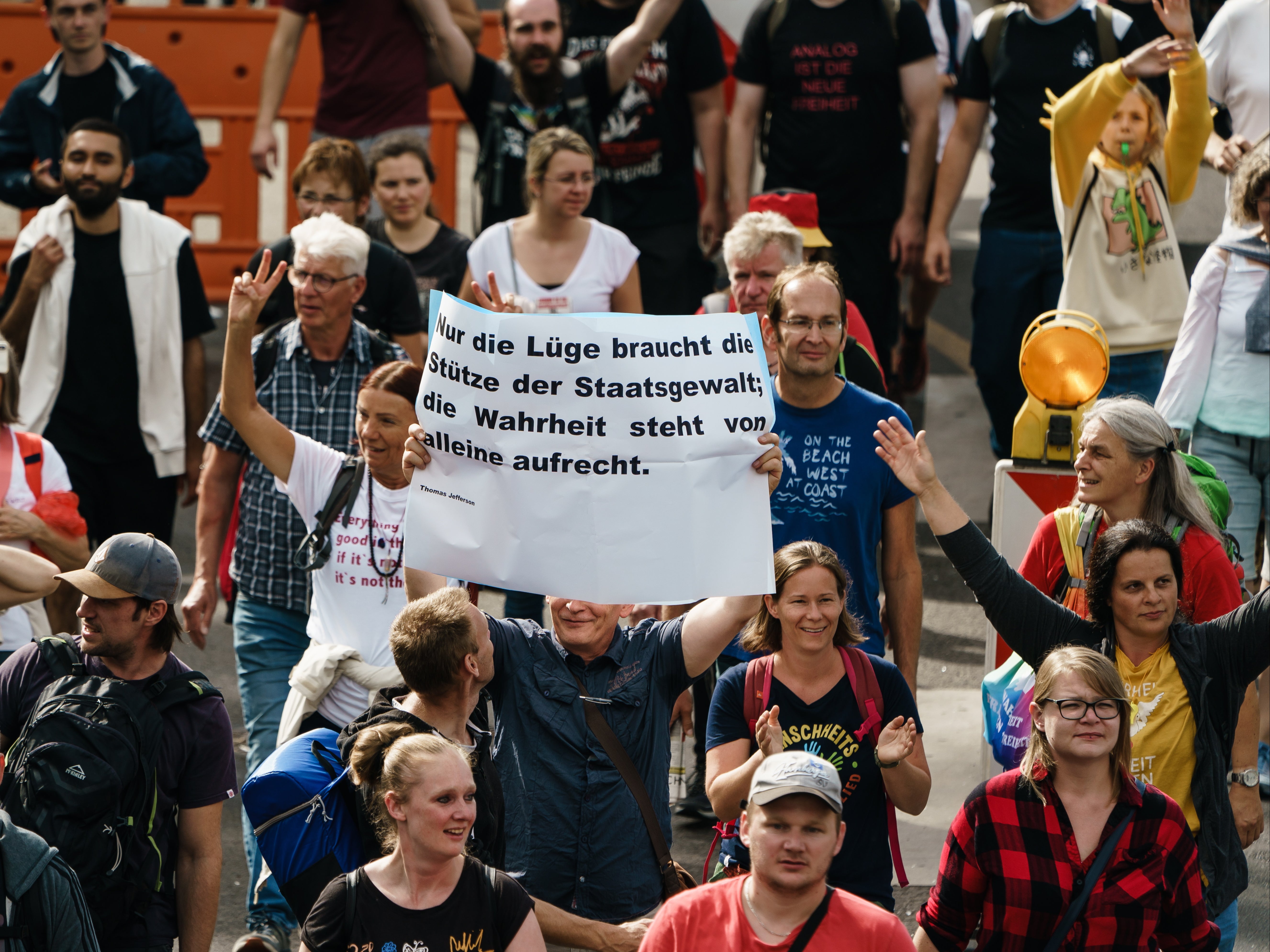 Protests were widespread around Berlin and saw violent outbursts as protesters defied orders to disperse and tried to break through police lines