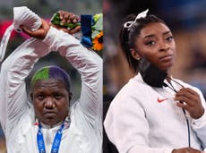 Raven Saunders’s Olympics protest didn’t break rules, US officials say, as she’s backed by Simone Biles