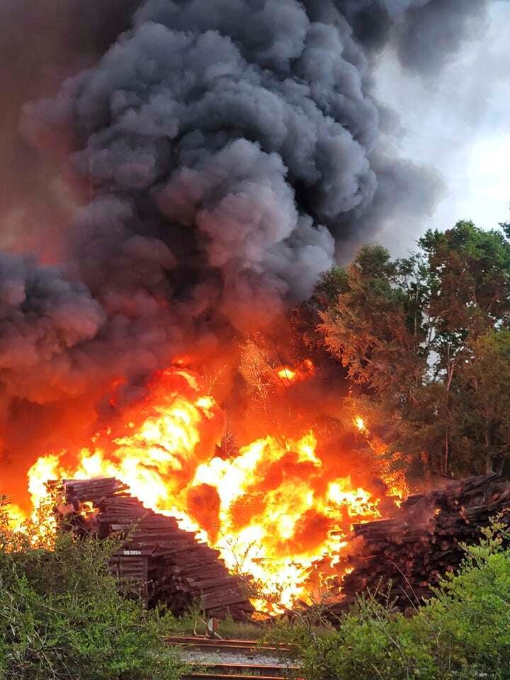 Railroad Tie Fire