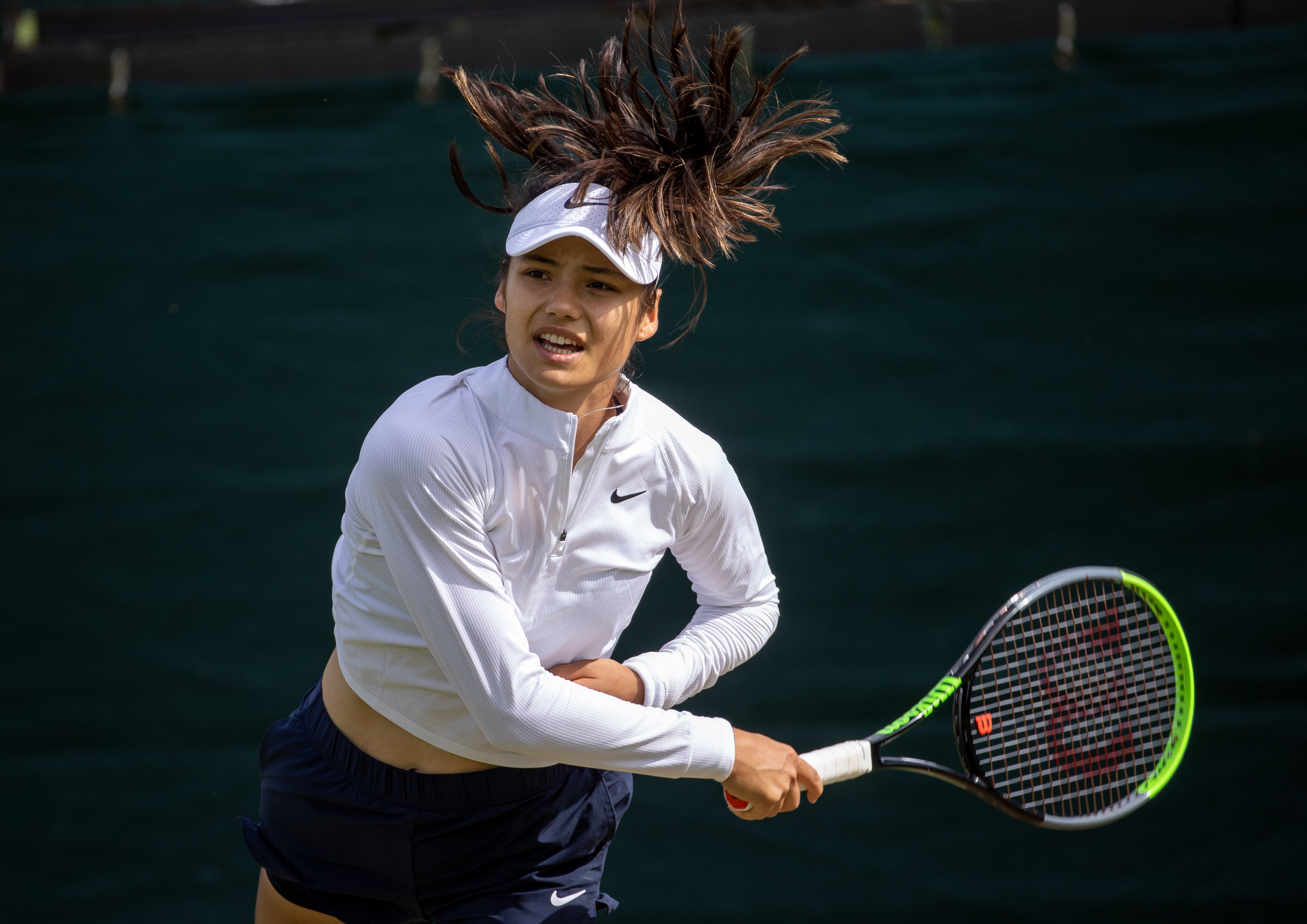 Emma Raducanu’s first outing since her Wimbleson heroics ended in defeat (David Gray/AELTC Pool/PA)