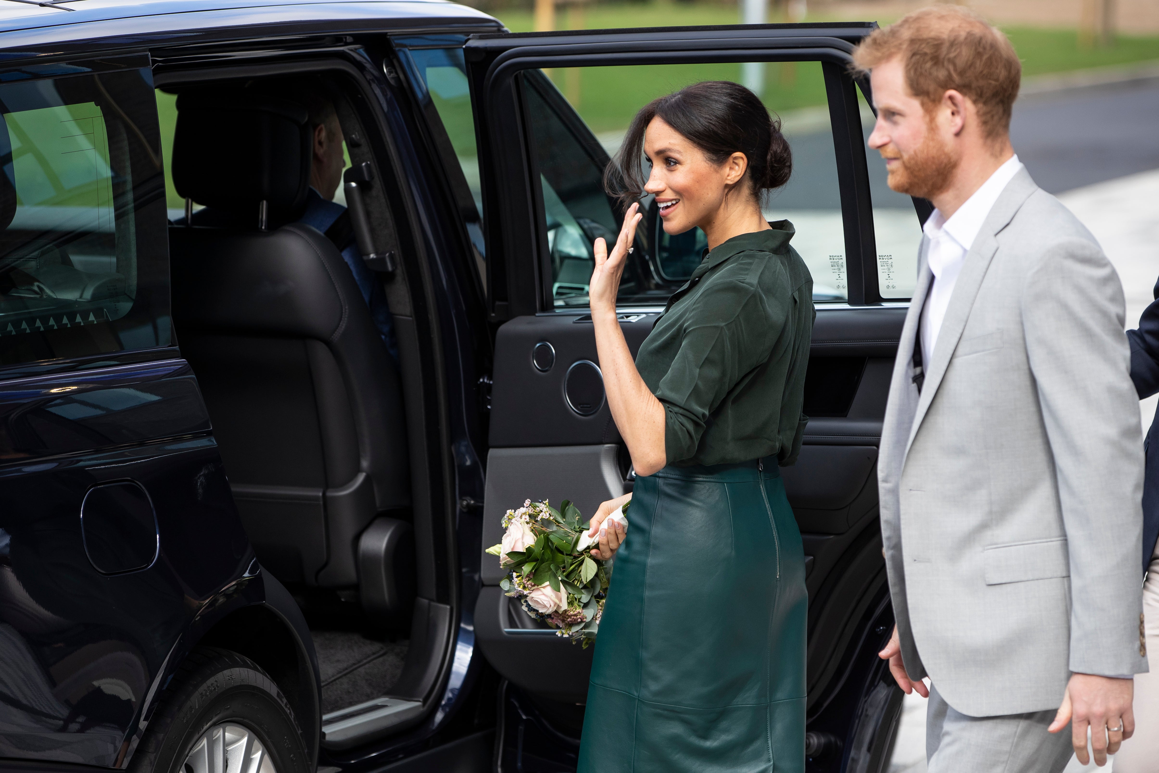 Meghan chose a high street shirt for the occasion.