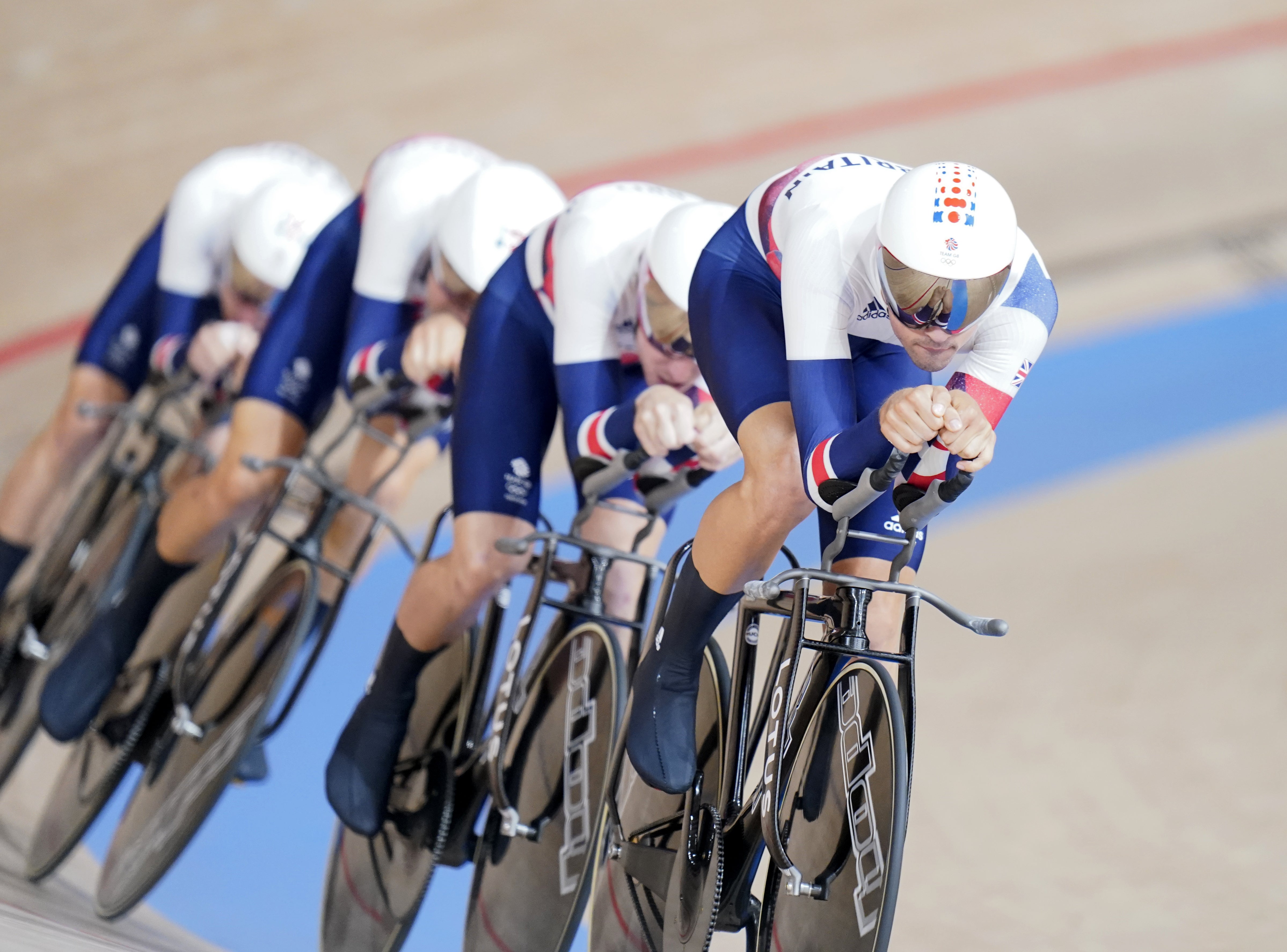 Britain’s team pursuiters signed off with a new national record as they finished seventh in competition on Wednesday (Danny Lawson/PA)