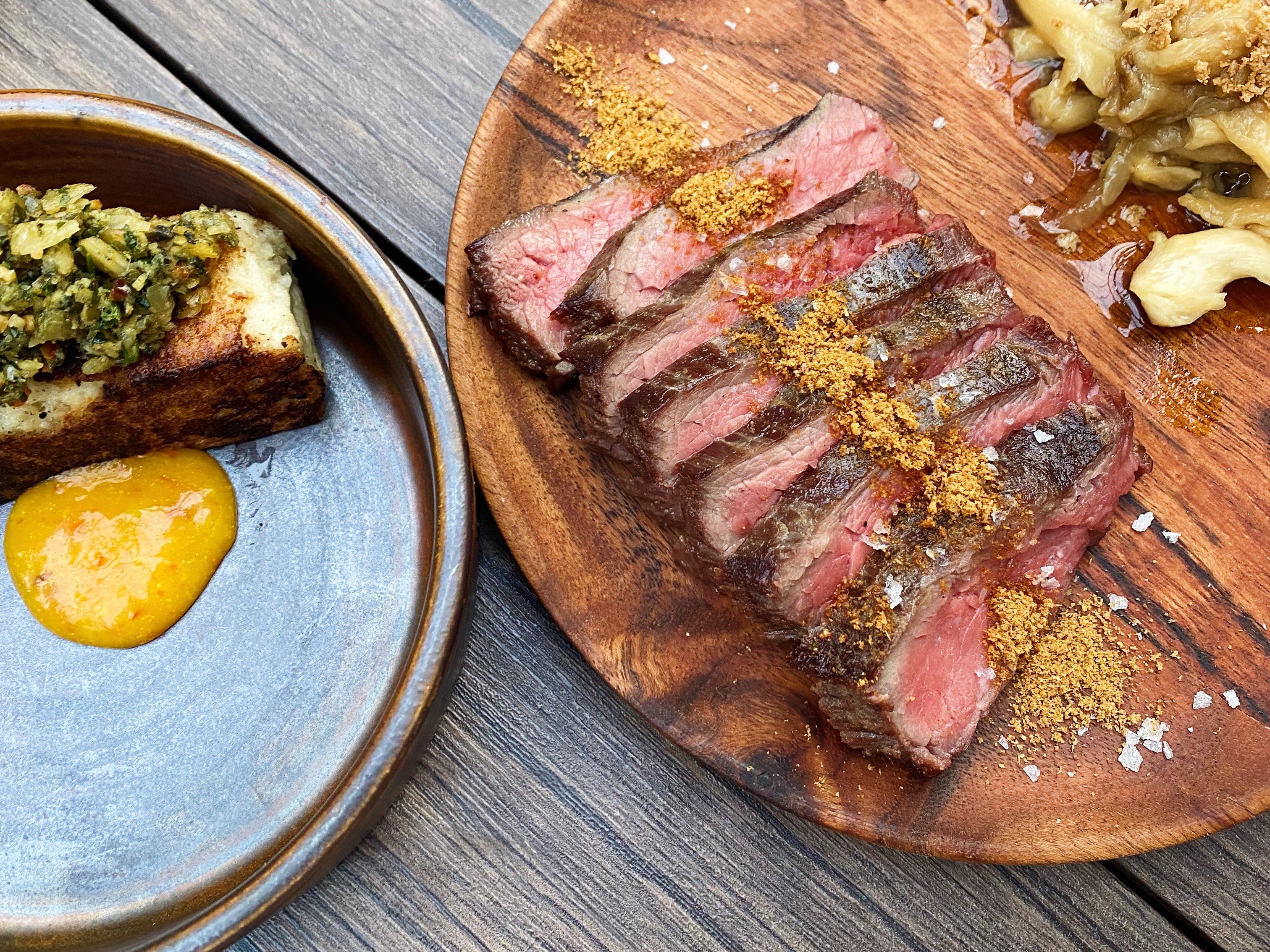 Some of the dishes available at Chishuru: left, ekuru and right, bavette balangu