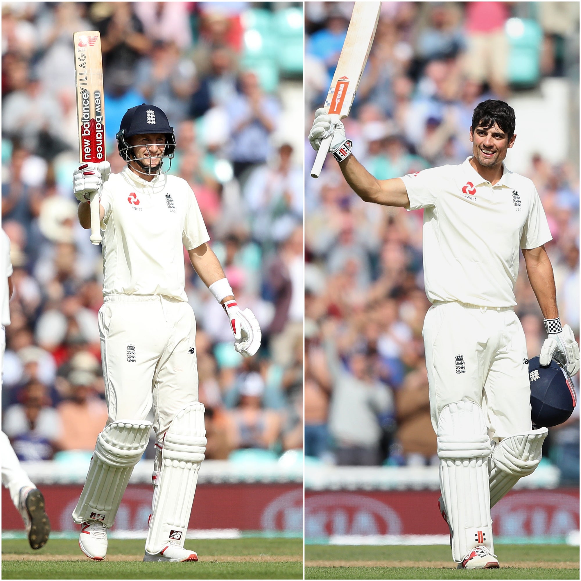 Joe Root, left, has passed Sir Alastair Cook’s run total in all internationals (Adam Davy/PA)