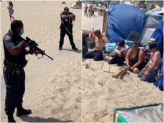 LAPD responds after video shows heavily armed police raiding homeless camp