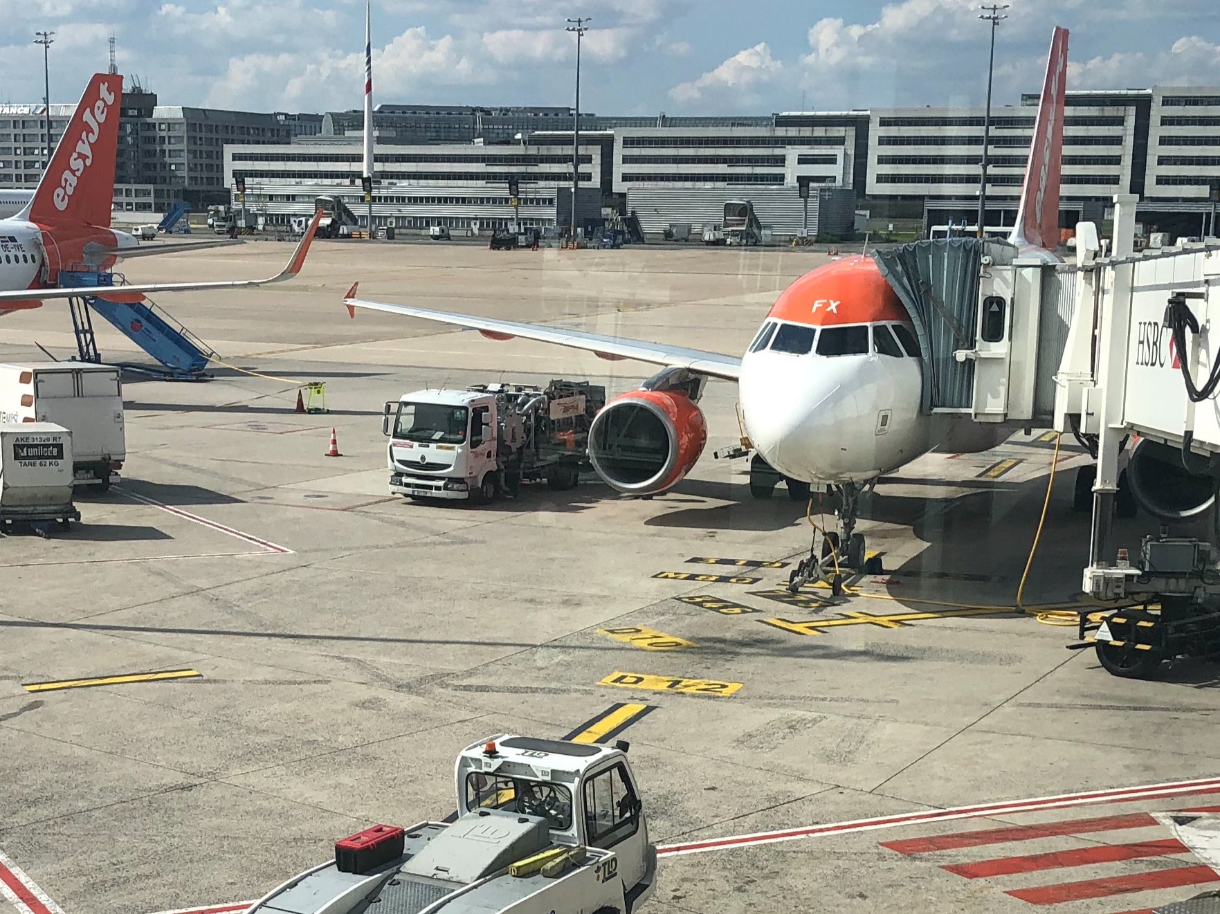 Lift off? easyJet aircraft at Paris Charles de Gaulle airport