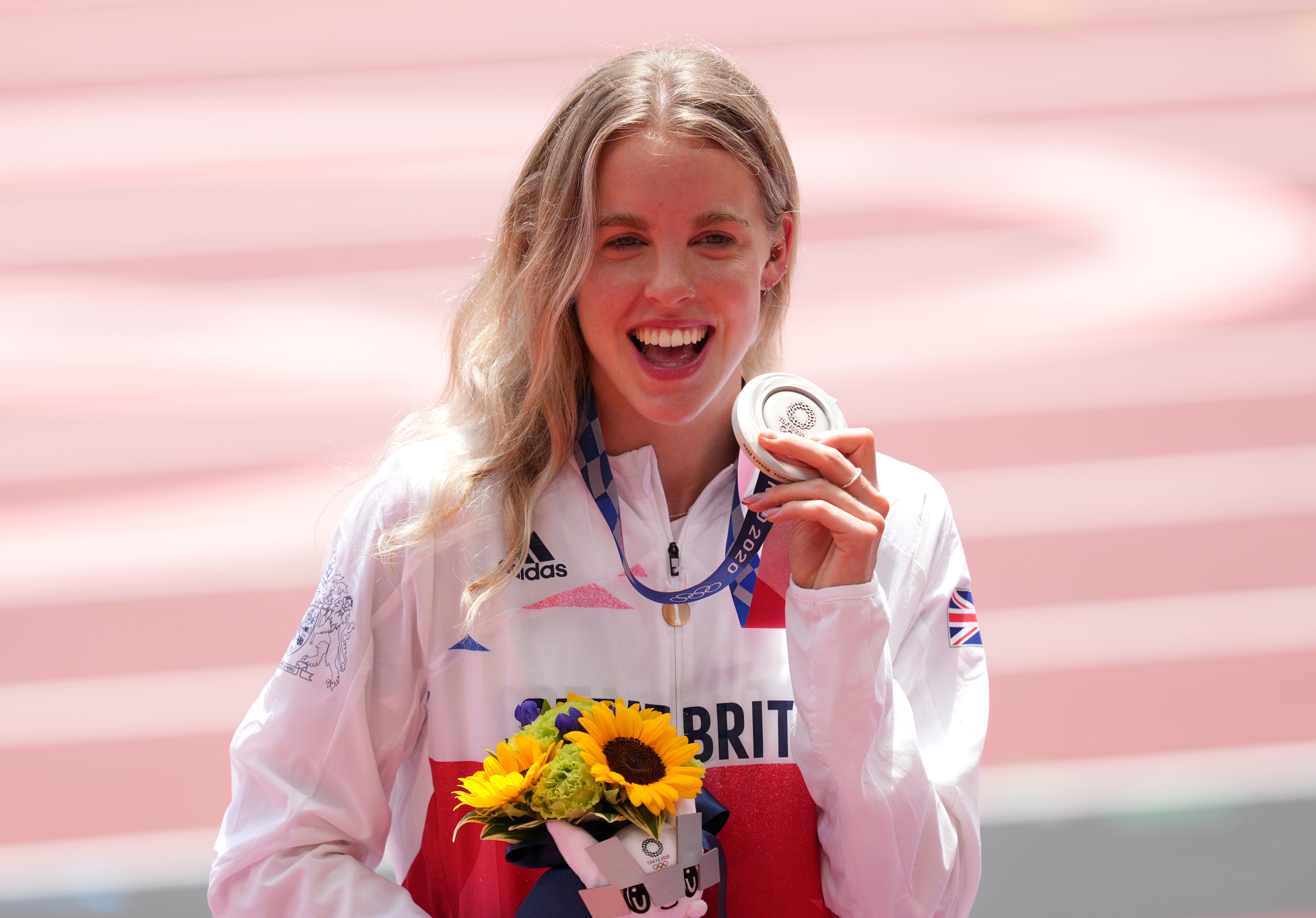 Great Britain’s Keely Hodgkinson won 800m silver. (Martin Rickett/PA)