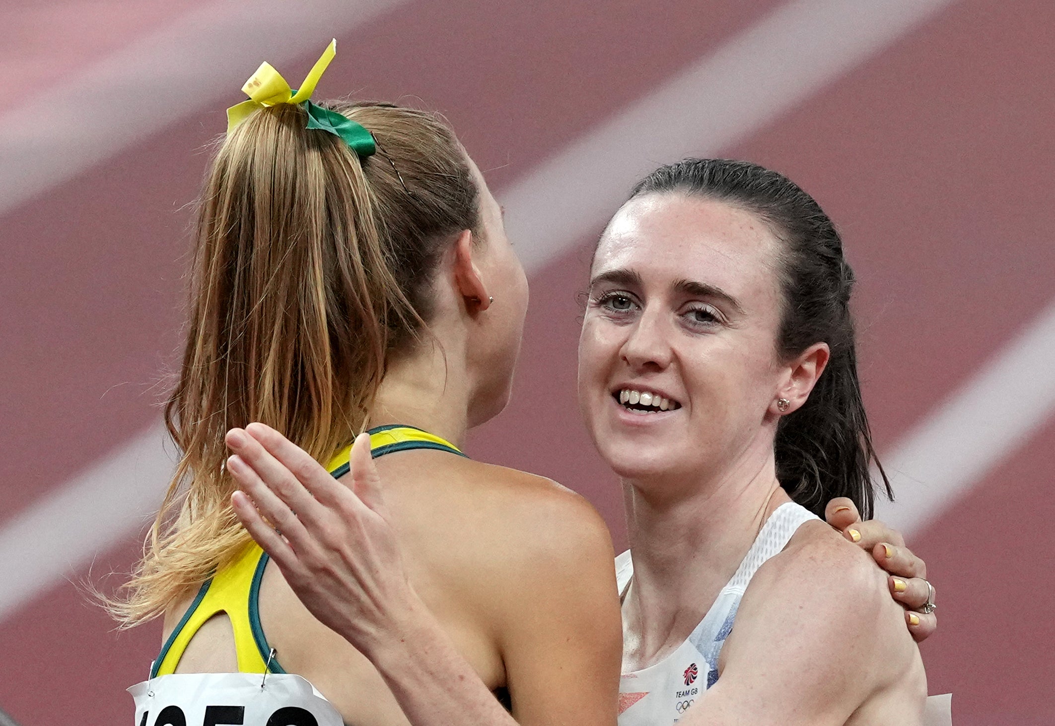 Laura Muir, right, was second in the 1500m semi-final and lines up in the final on Friday (Martin Rickett/PA)