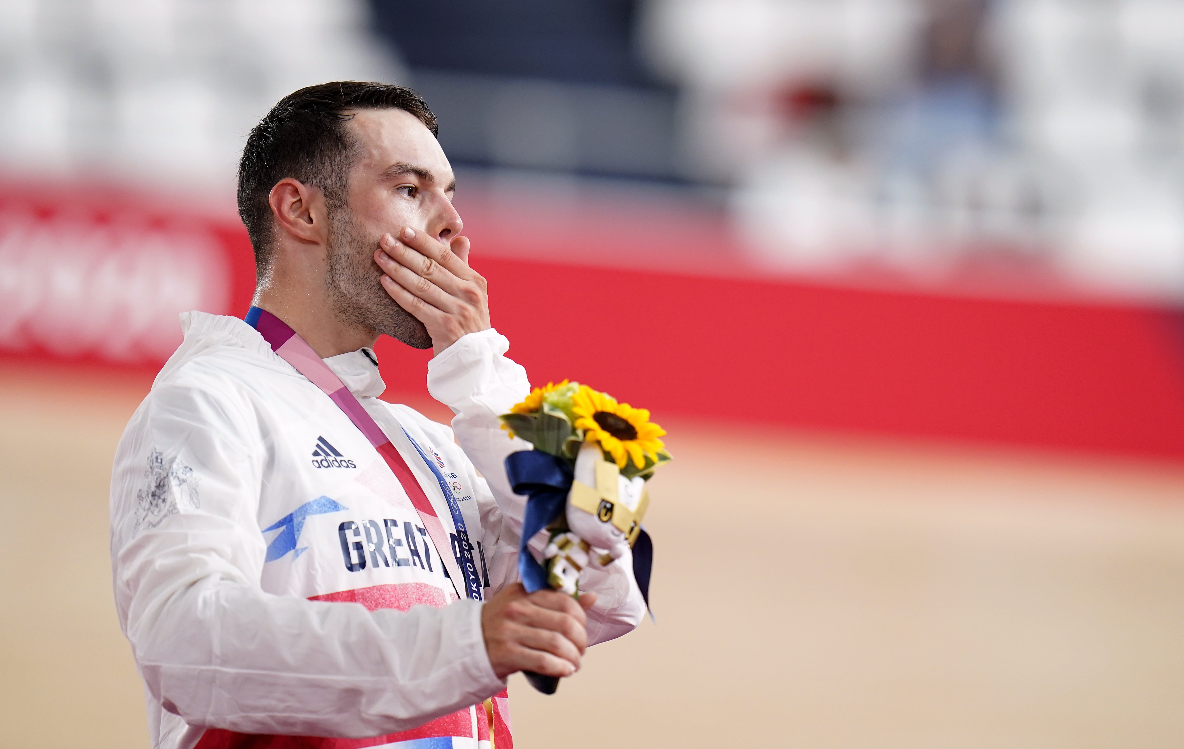 Walls celebrated claiming Britain’s first cycling gold of the Tokyo Games (Danny Lawson/PA)