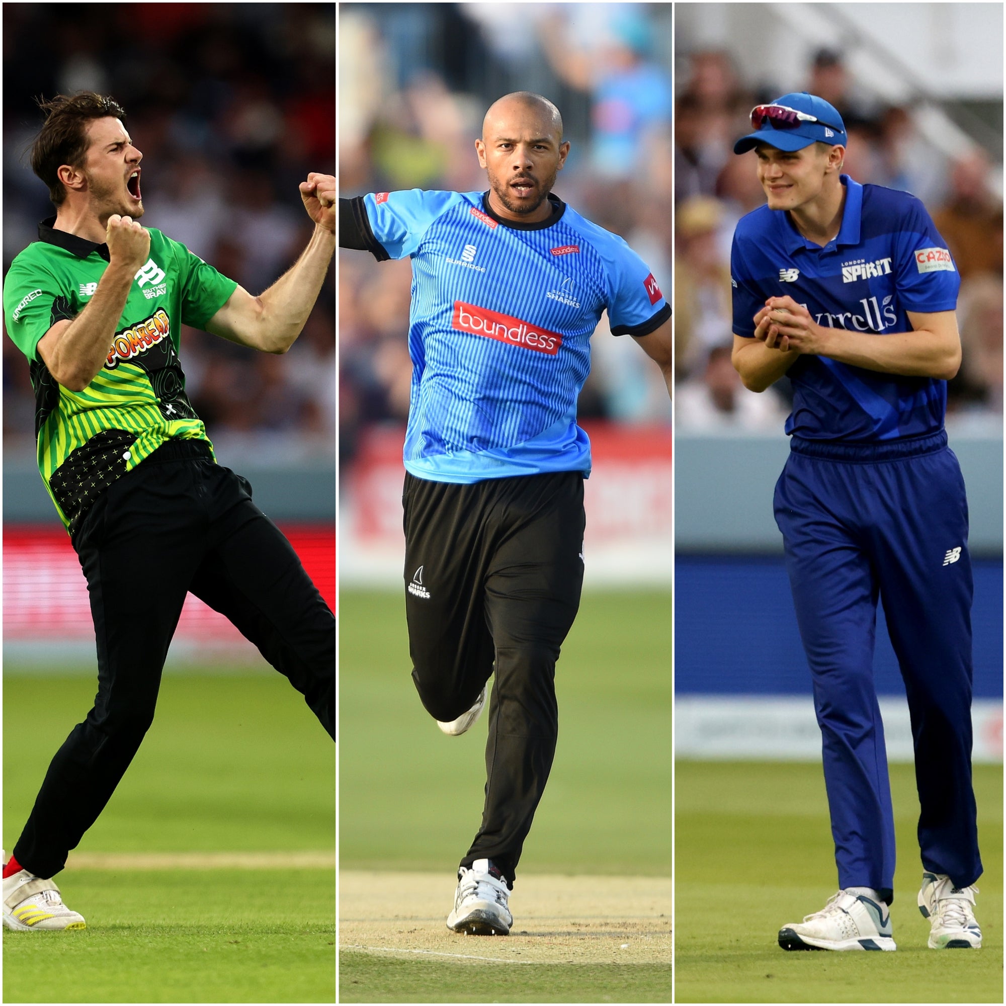 Could George Garton, Tymal Mills or Blake Cullen, l-r, step in for Jofra Archer? (Steven Paston/Daniel Hambury/PA)