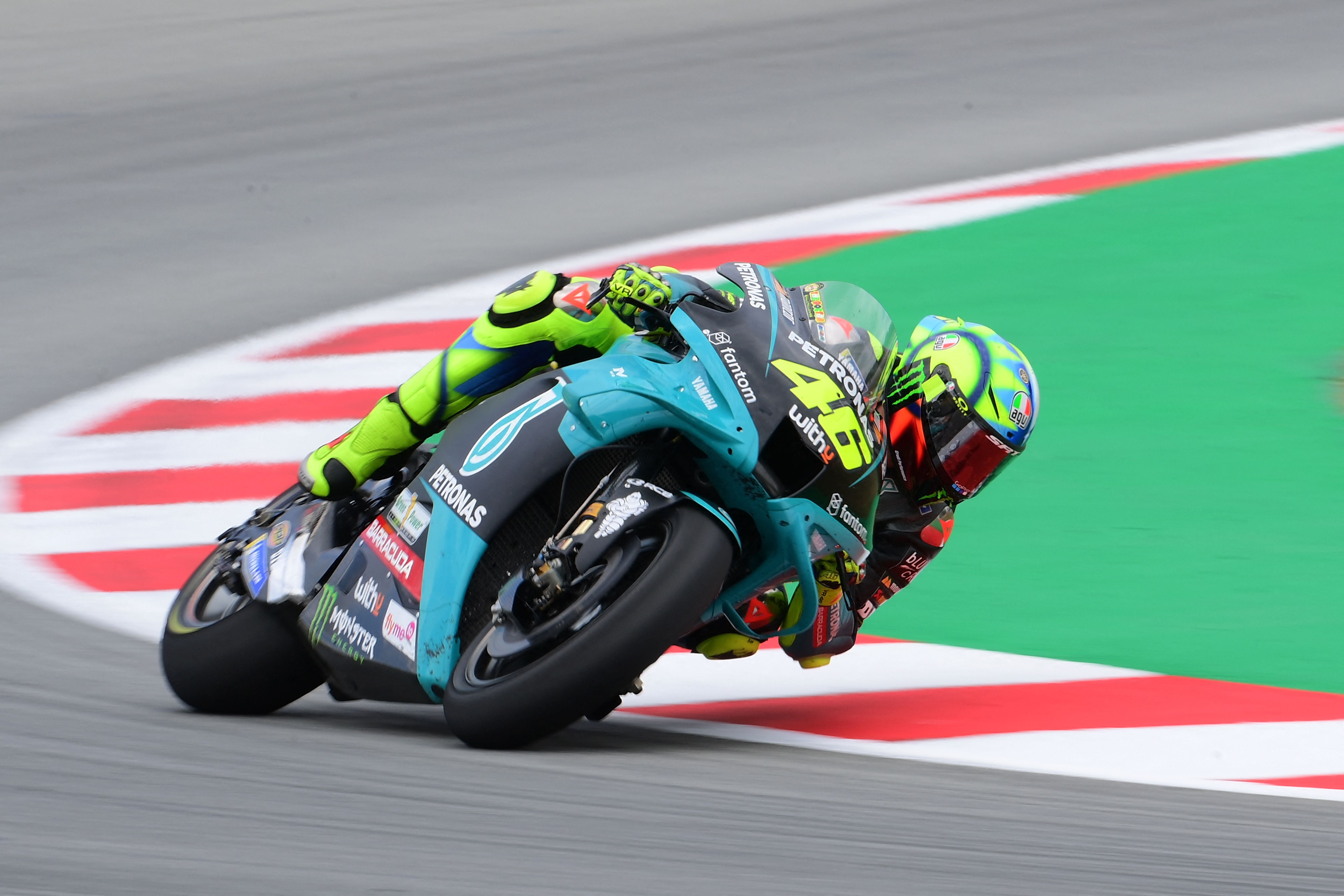 Valentino Rossi competes during the Moto Grand Prix de Catalunya