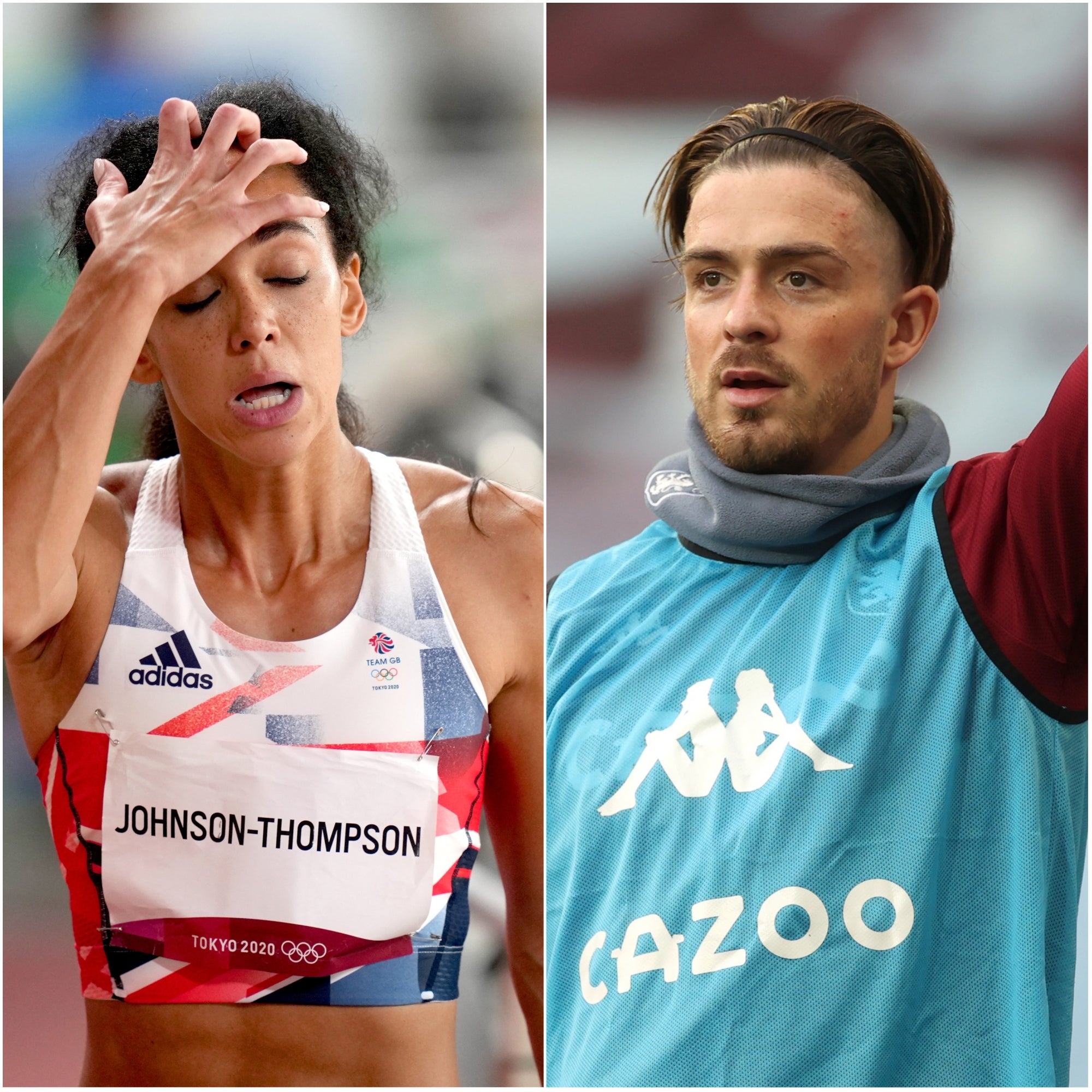 Katarina Johnston-Thompson and Jack Grealish (Joe Giddens/ Carl Recine/PA)