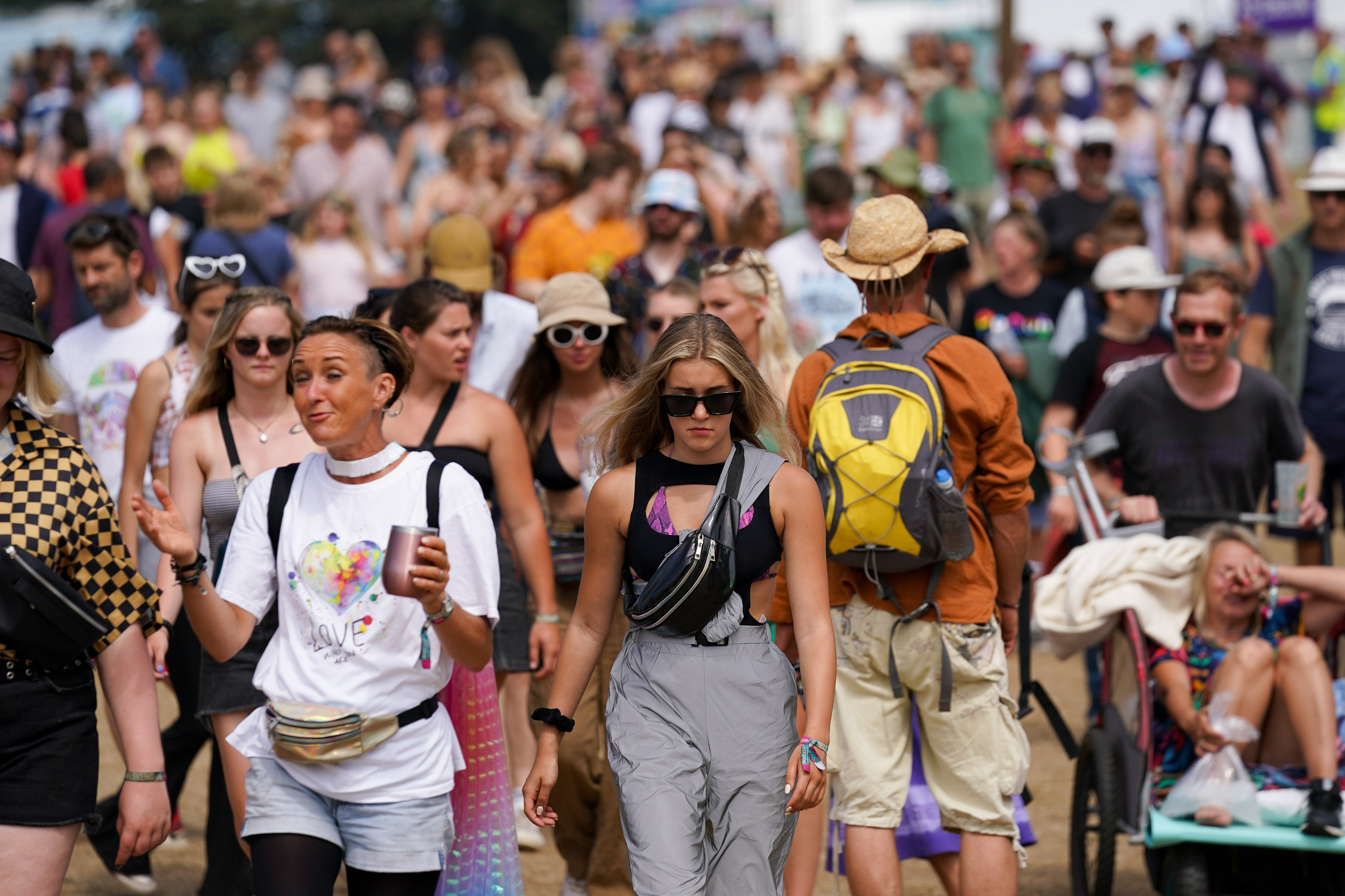 Festival goers at Latitude festival in Suffolk (PA)