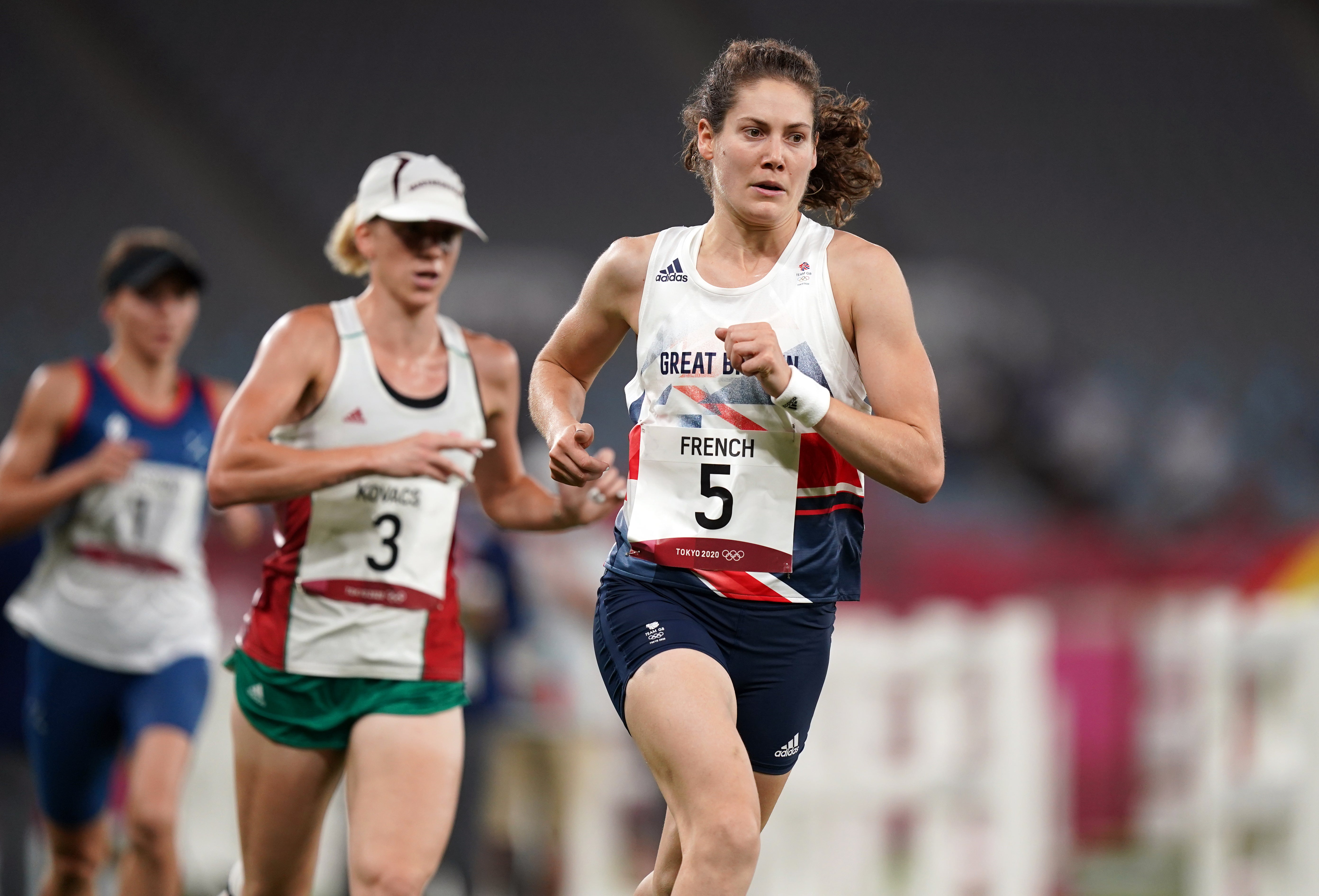 Kate French quickly surged to the front on the run-and-shoot (Mike Egerton/PA)