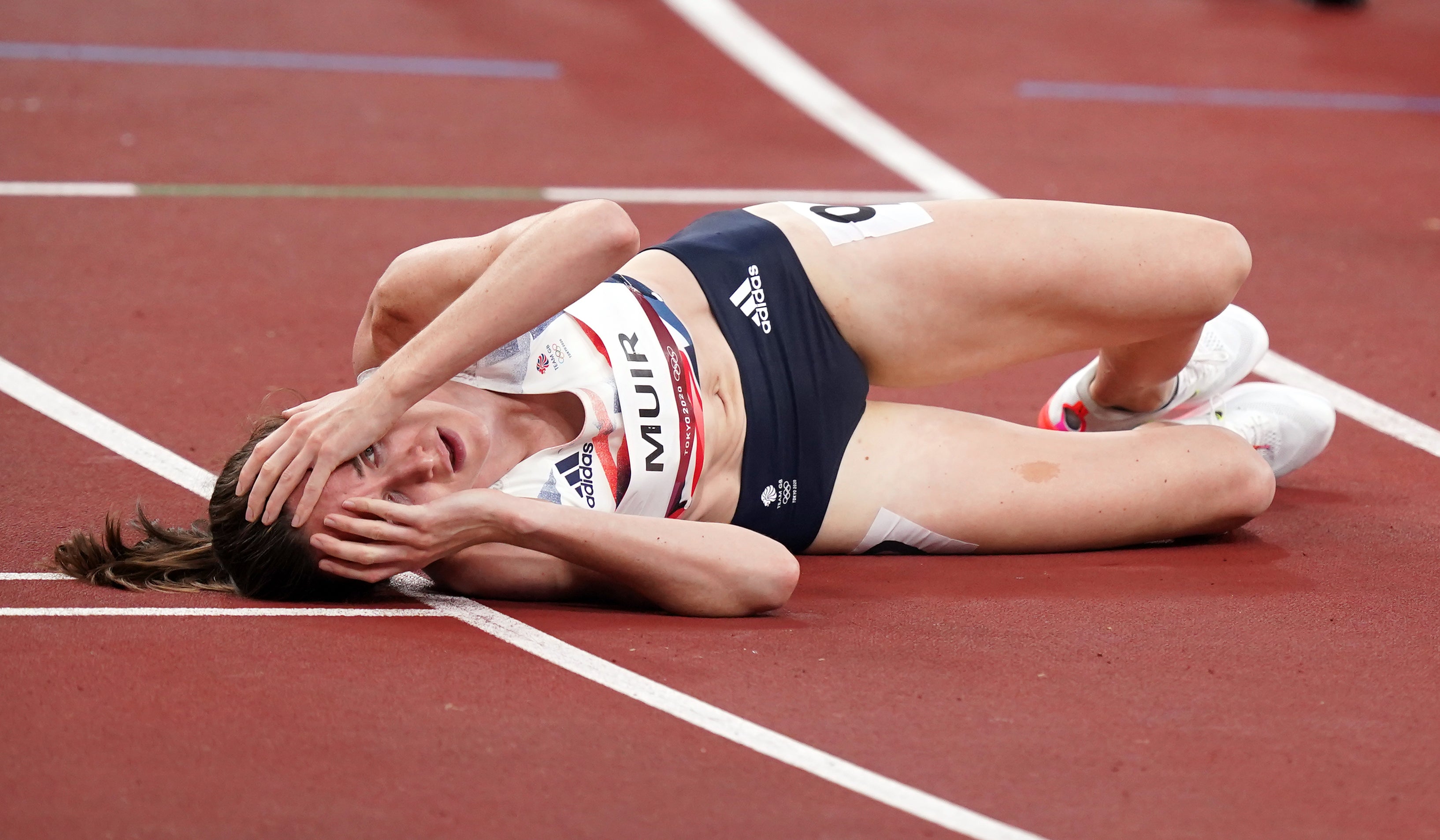 Great Britain’s Laura Muir after winning a silver medal in the women’s 1500 metres (Mike Egerton/PA)