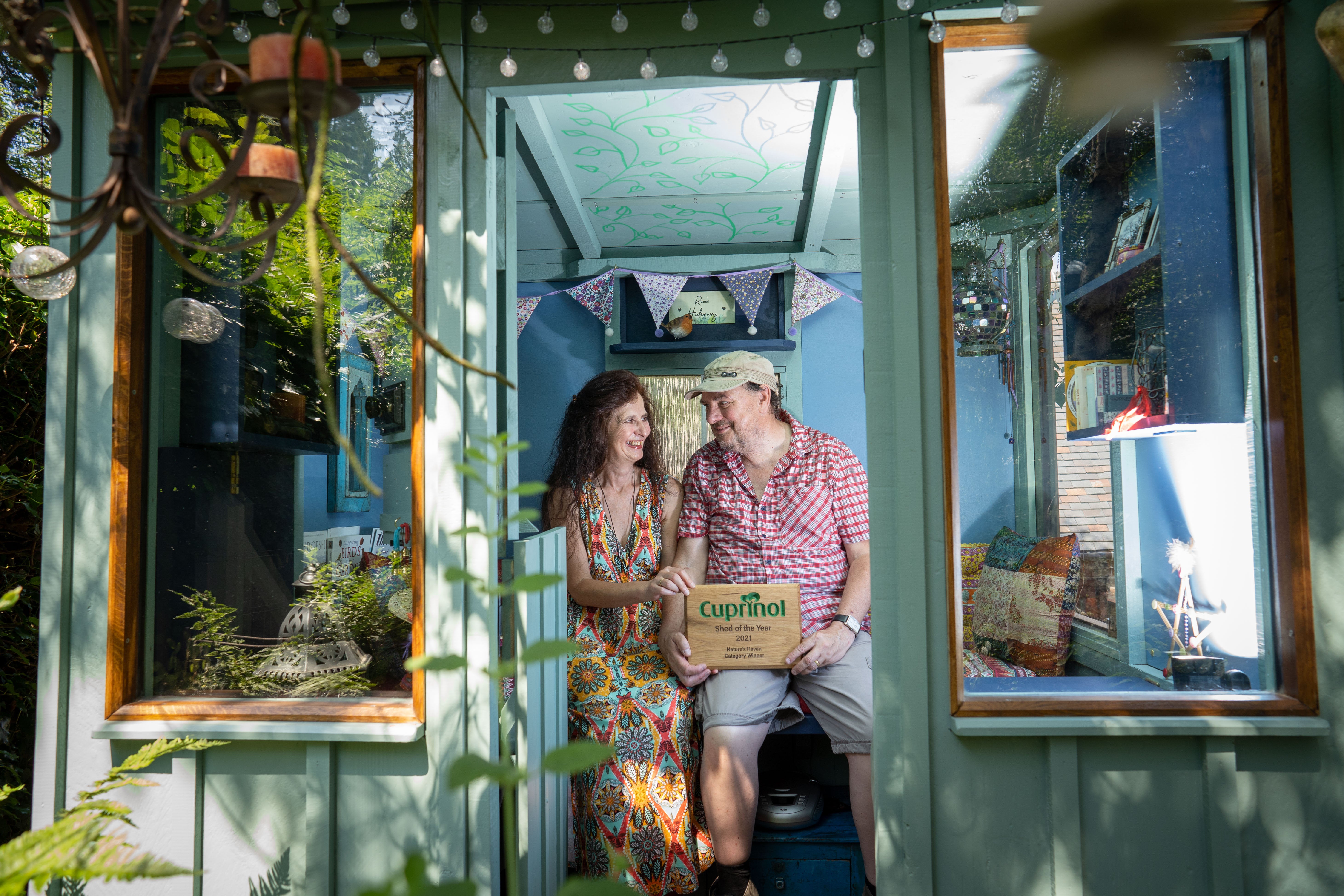 Natures haven category winner Rosie Hoult made a bird-watching sanctuary (Cuprinol Shed of the Year)