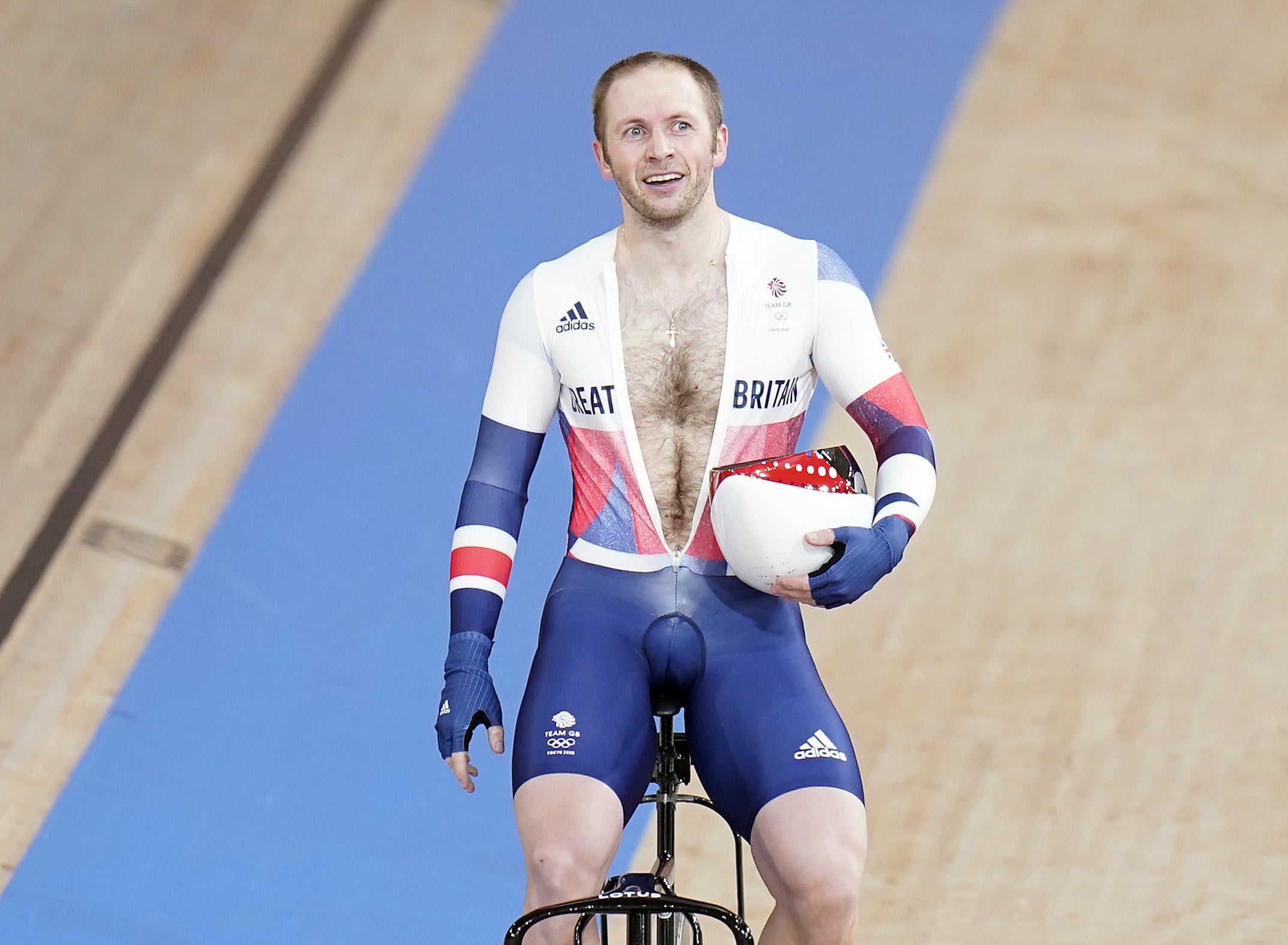 Jason Kenny celebrates his gold medal on Sunday (Danny Lawson/PA)