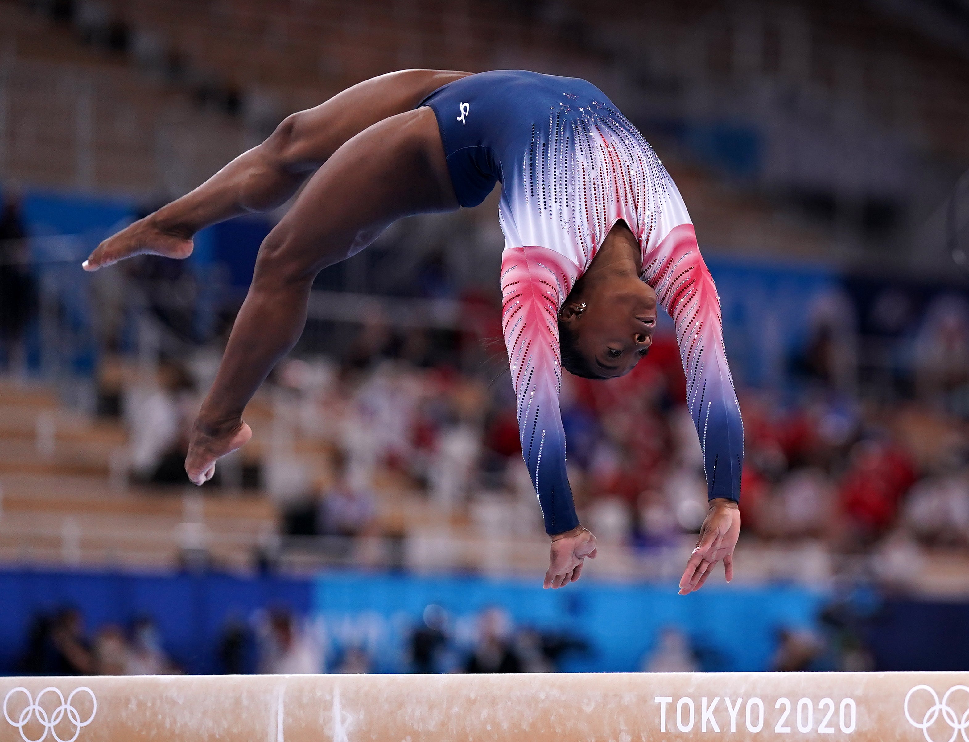Simone Biles won bronze in the beam final after a tumultuous week of psychological counselling and family tragedy (Mike Egerton/PA)