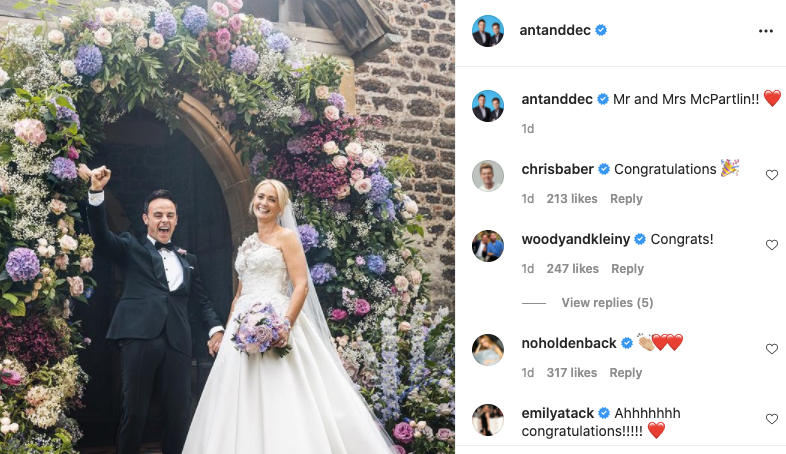 Ant McPartlin married Anne-Marie Corbett in Hampshire