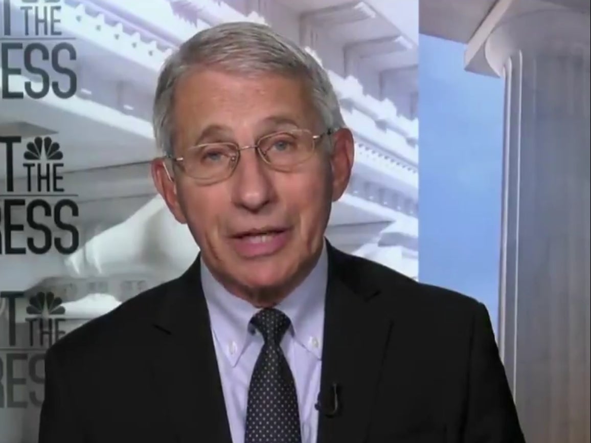 Dr Anthony Fauci on NBC’s ‘Meet the Press’ on Sunday