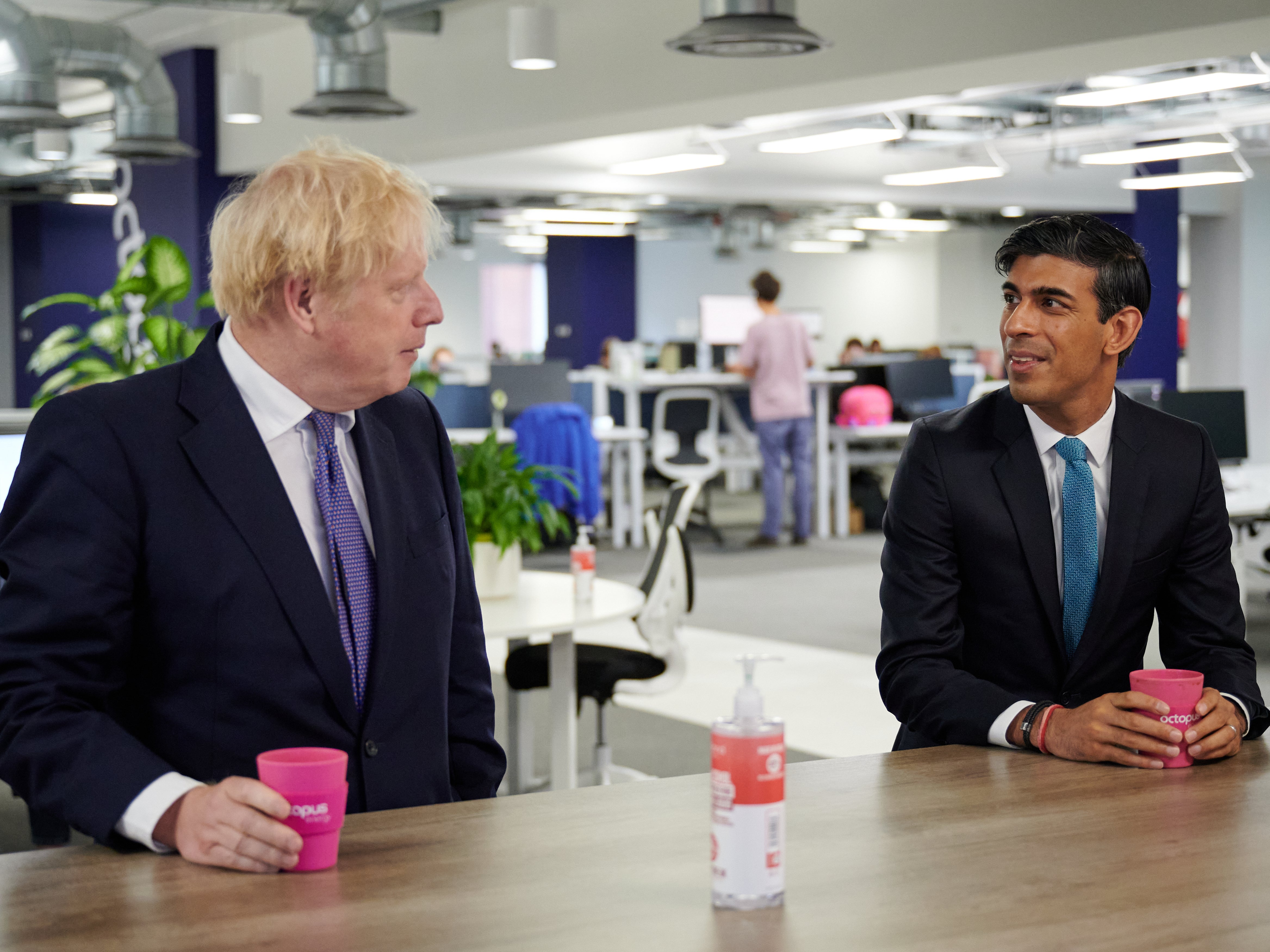 Boris Johnson, left, with Rishi Sunak